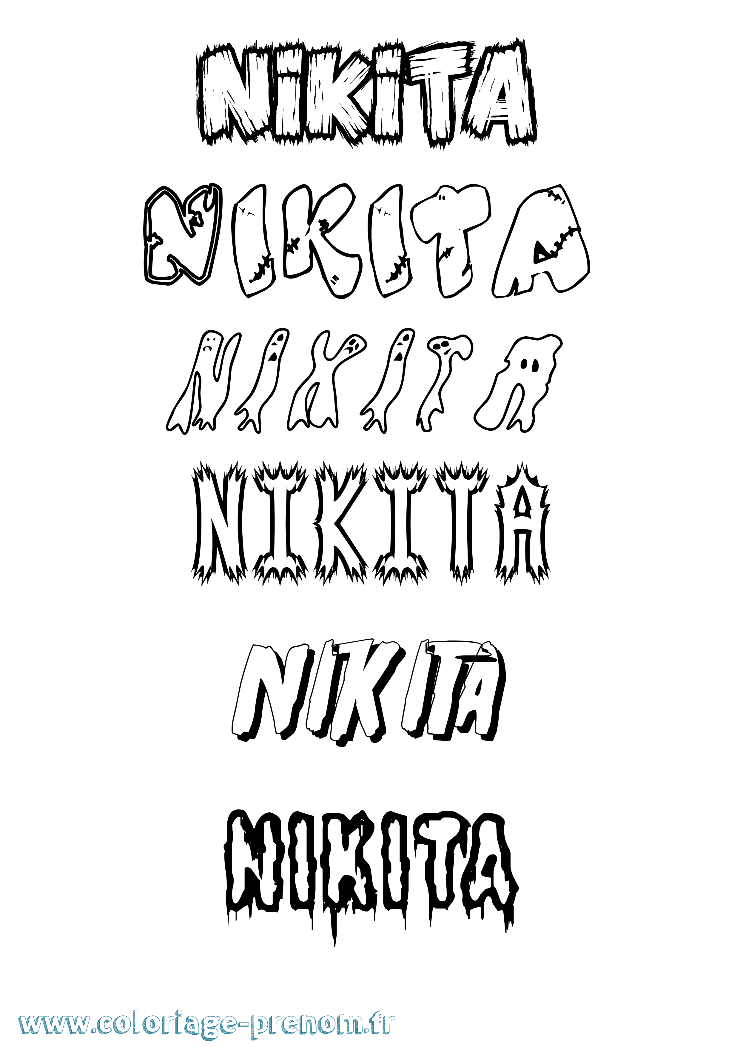 Coloriage prénom Nikita