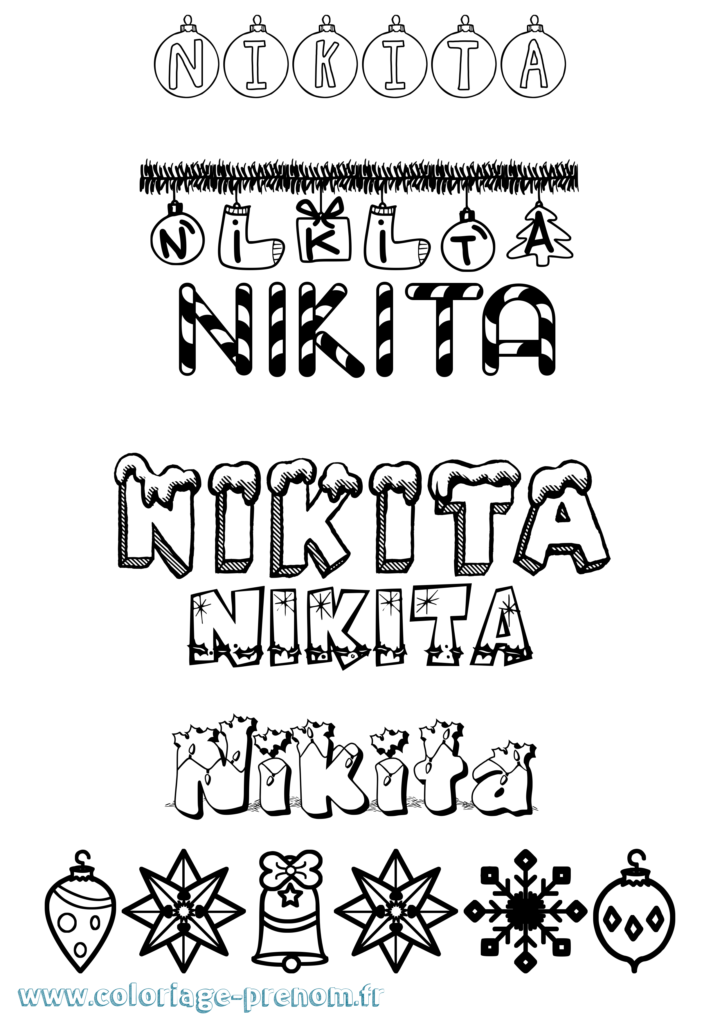 Coloriage prénom Nikita