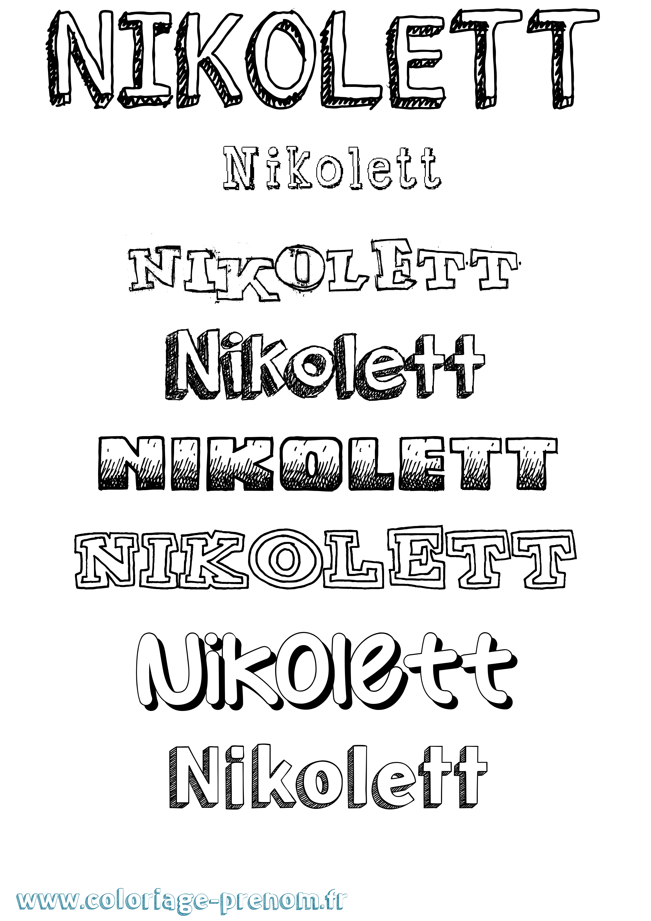 Coloriage prénom Nikolett Dessiné