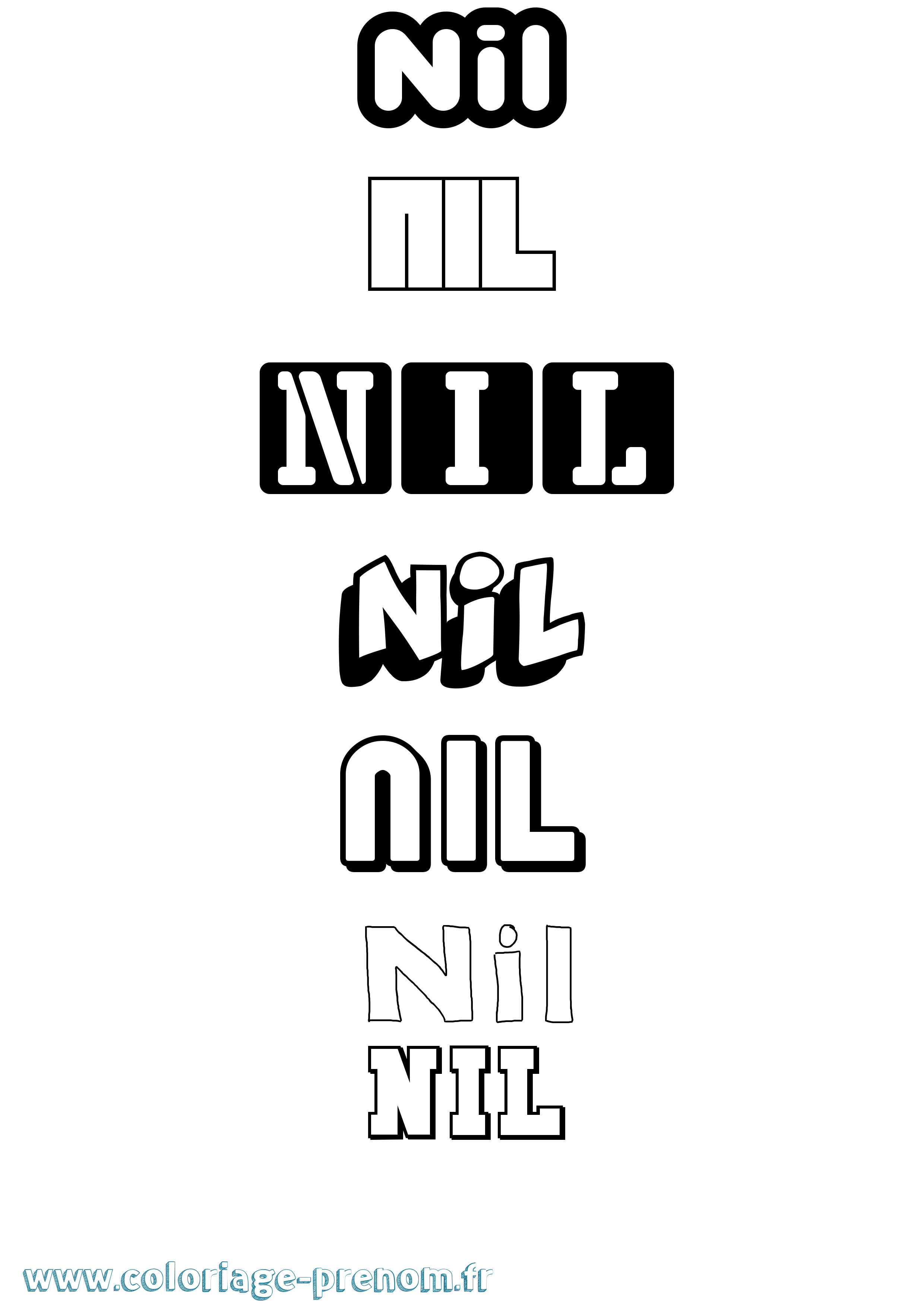 Coloriage prénom Nil