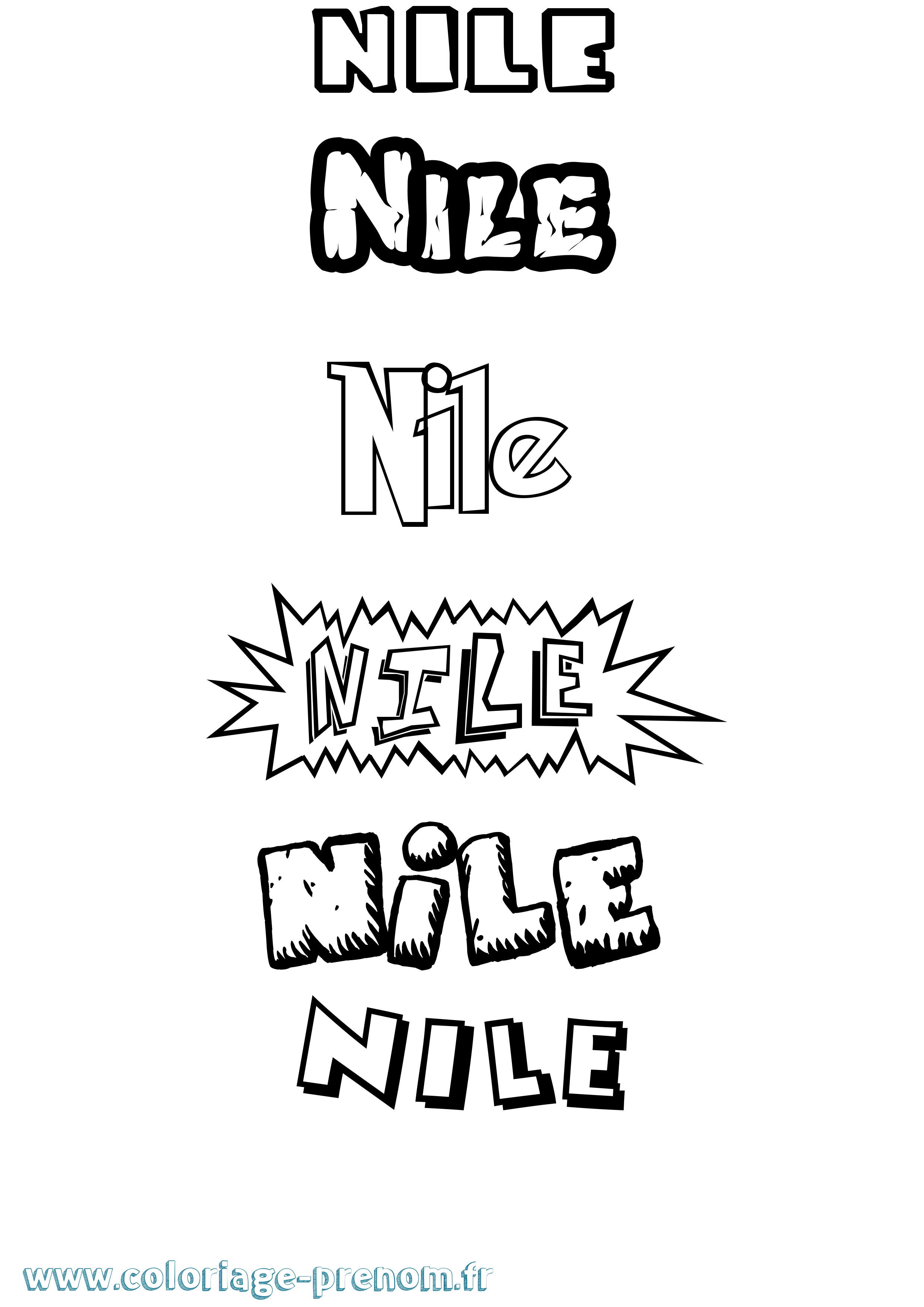 Coloriage prénom Nile Dessin Animé