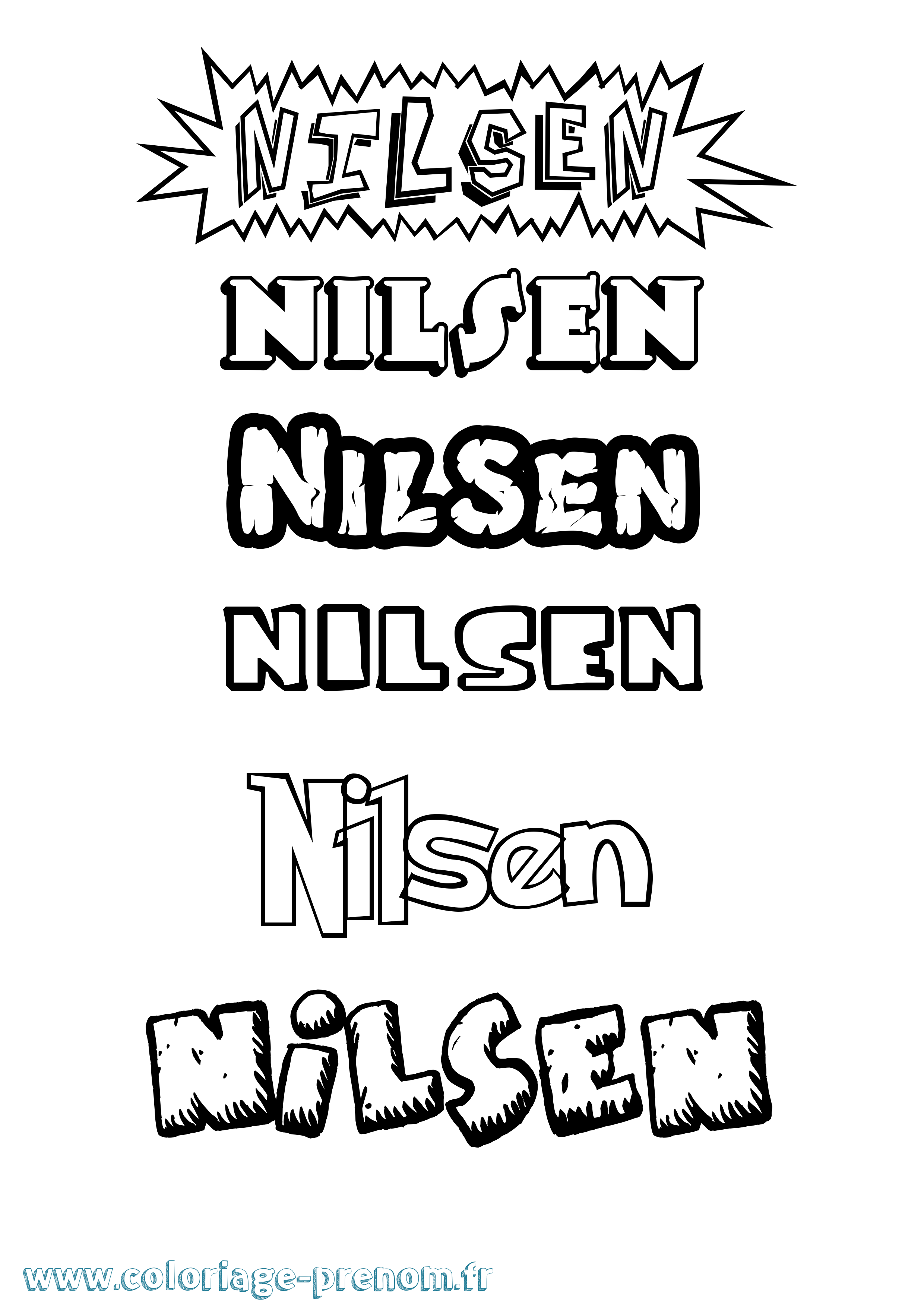 Coloriage prénom Nilsen Dessin Animé