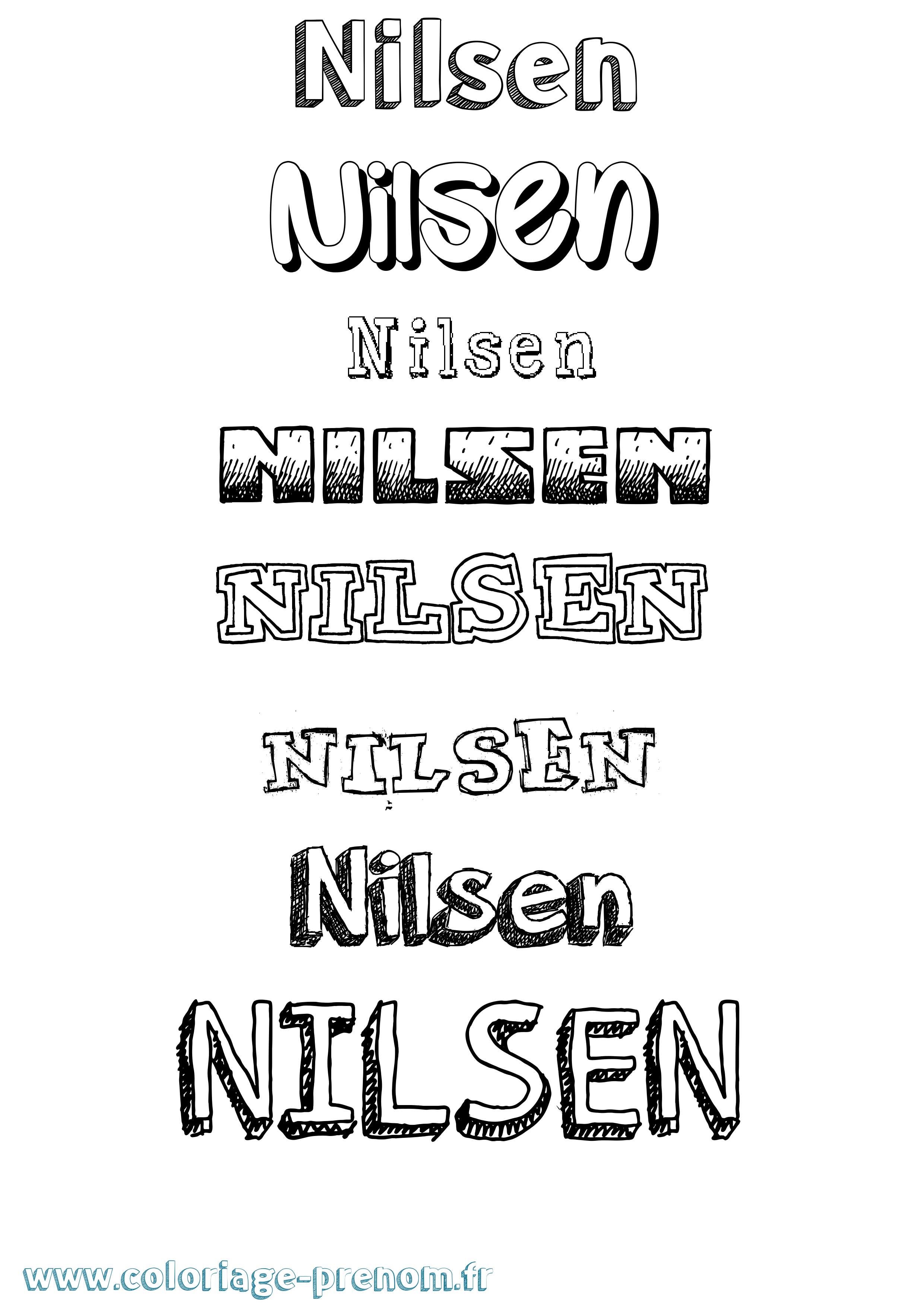Coloriage prénom Nilsen Dessiné
