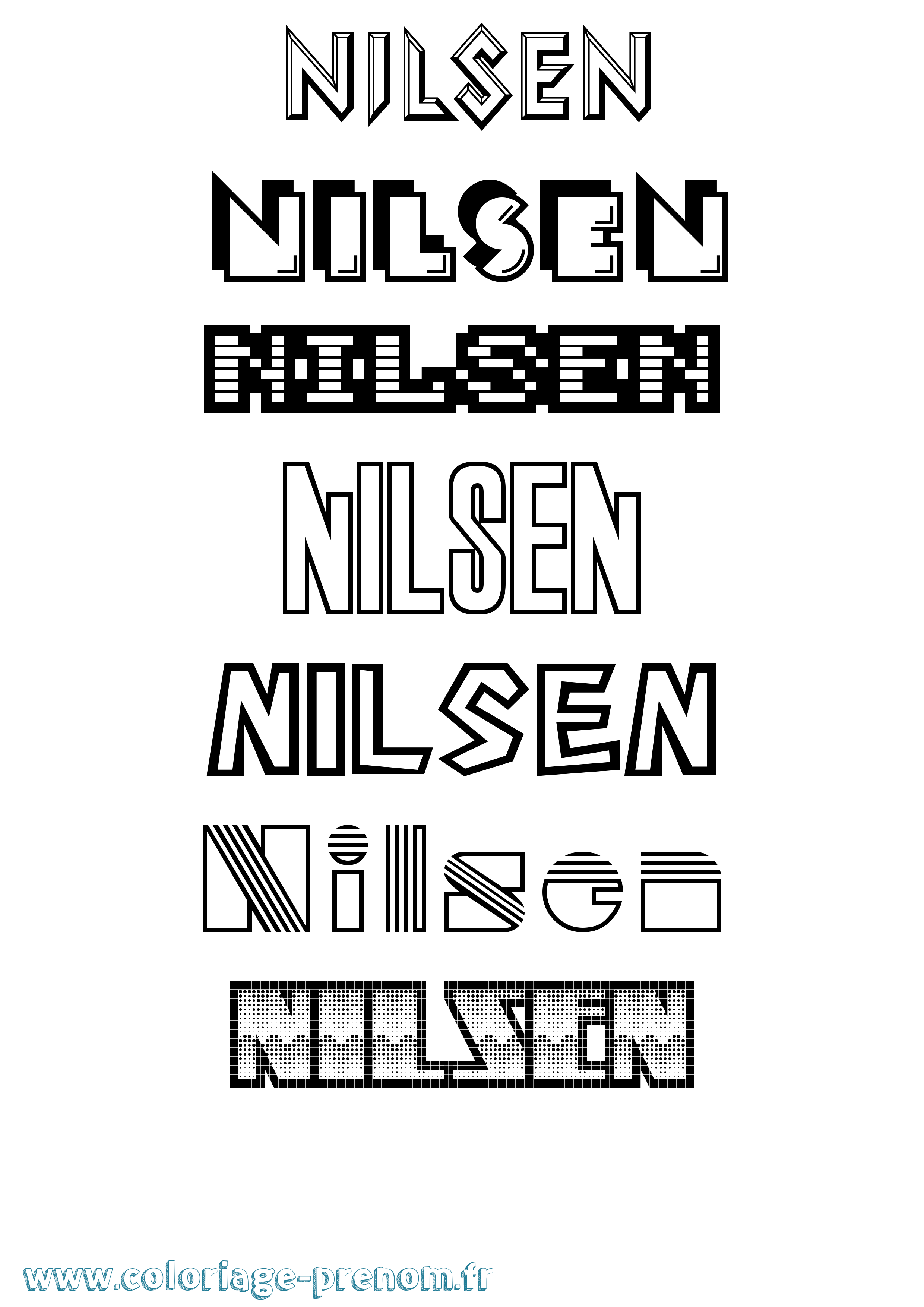 Coloriage prénom Nilsen Jeux Vidéos