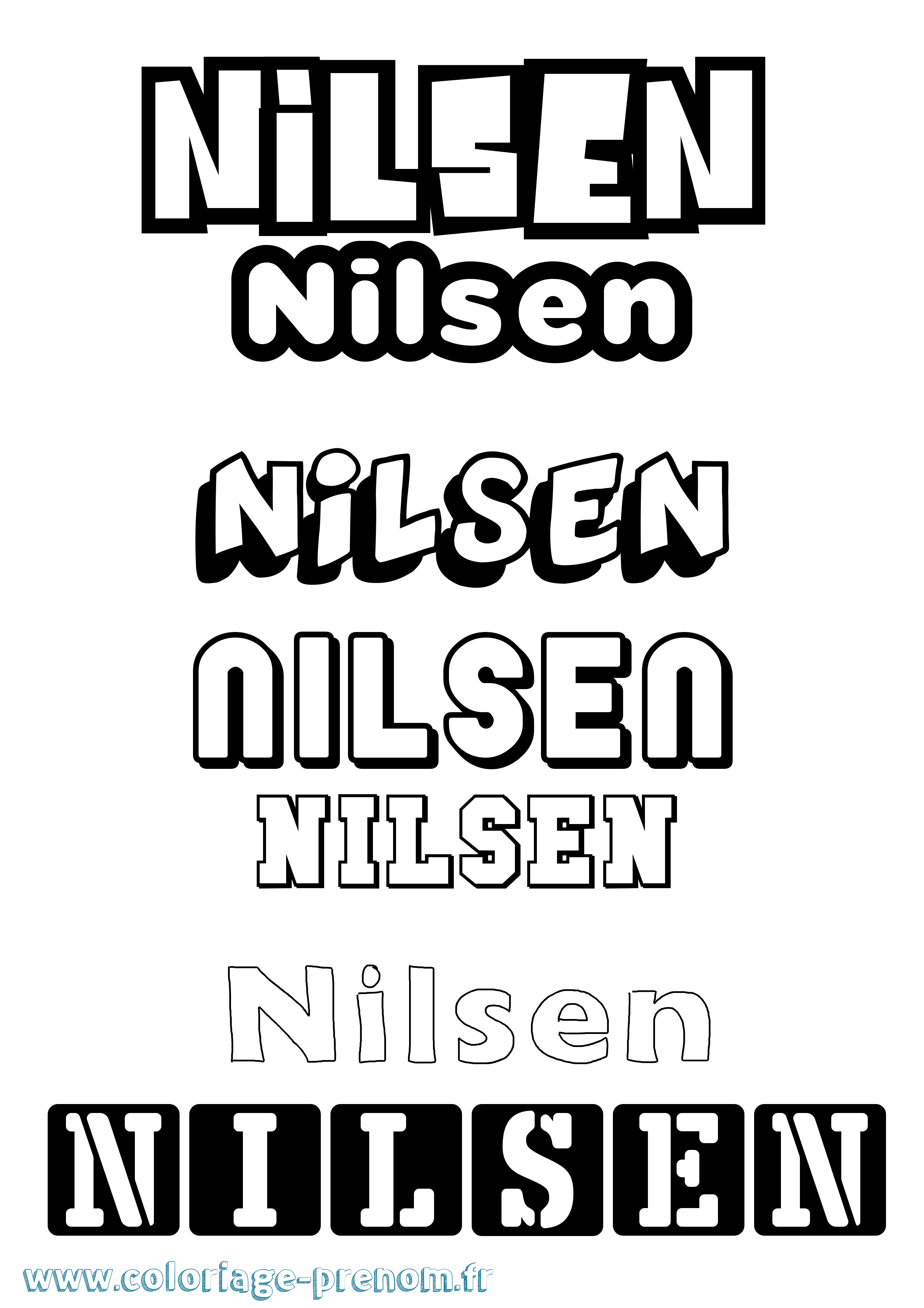 Coloriage prénom Nilsen Simple