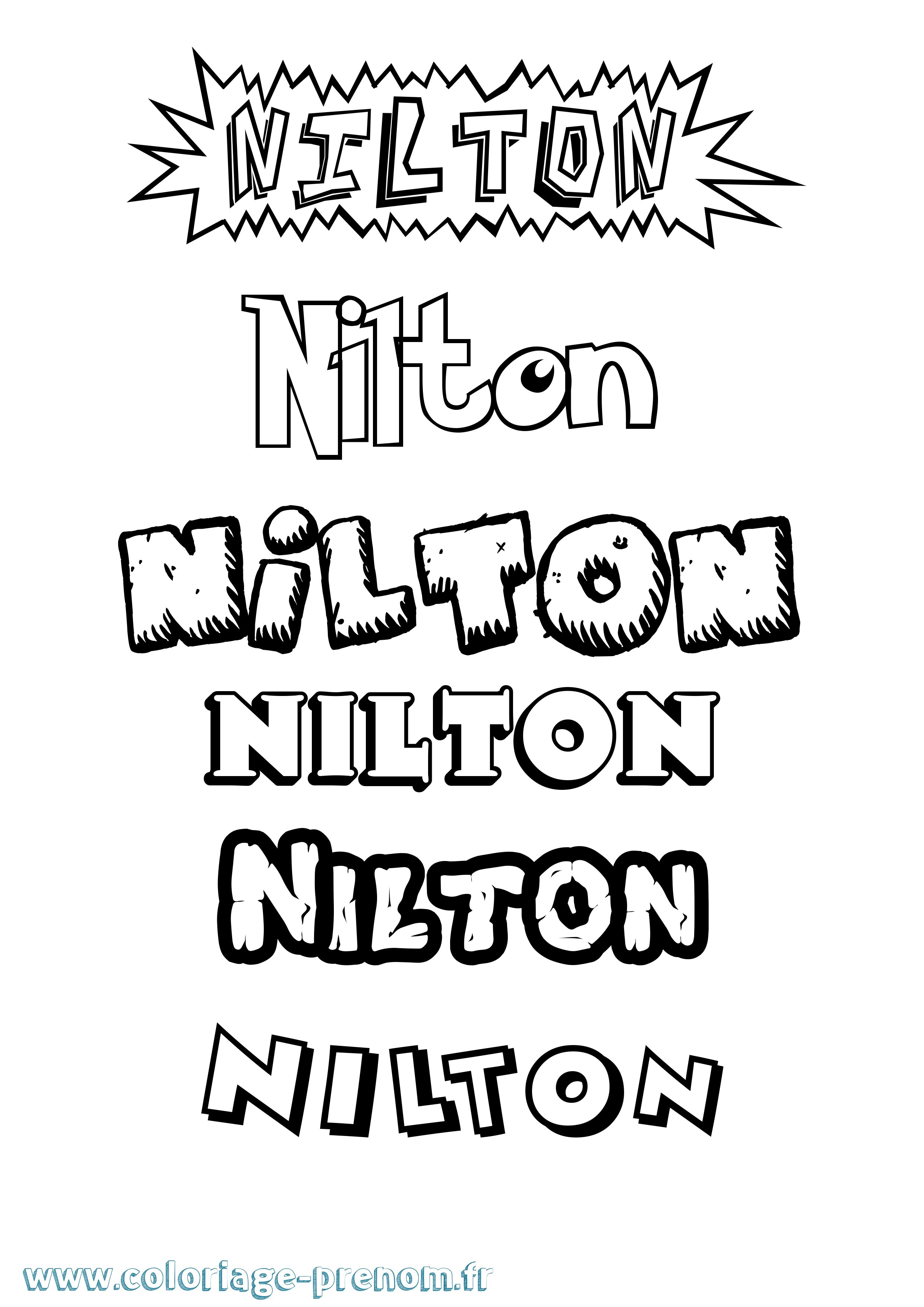 Coloriage prénom Nilton Dessin Animé