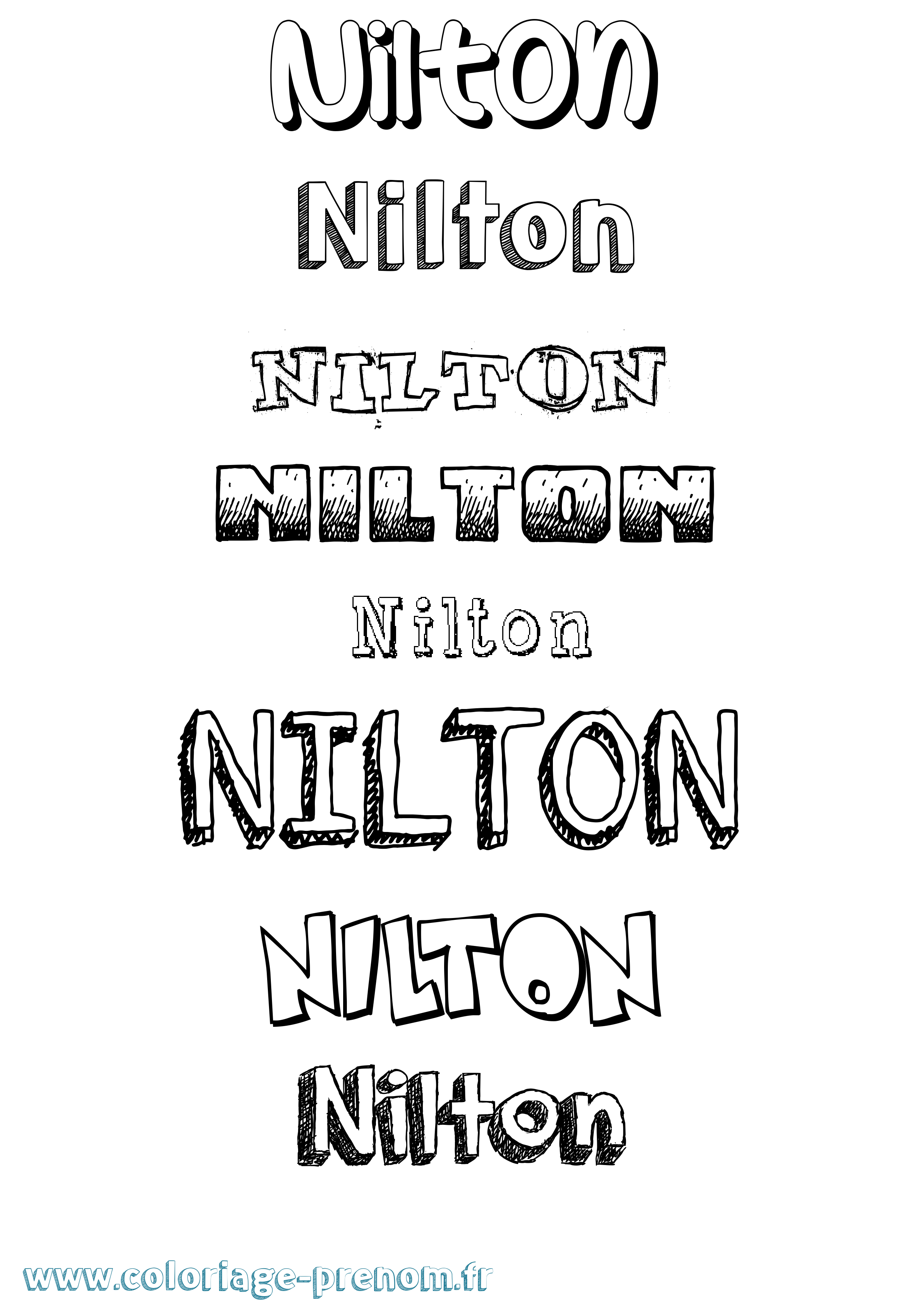 Coloriage prénom Nilton Dessiné