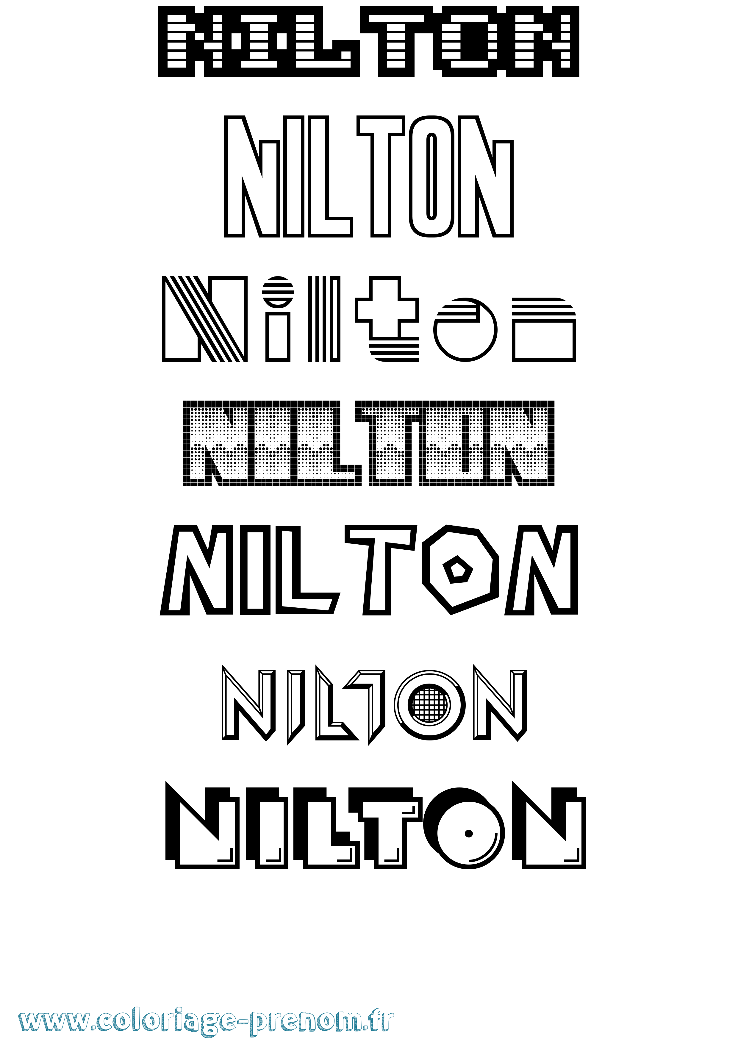 Coloriage prénom Nilton Jeux Vidéos