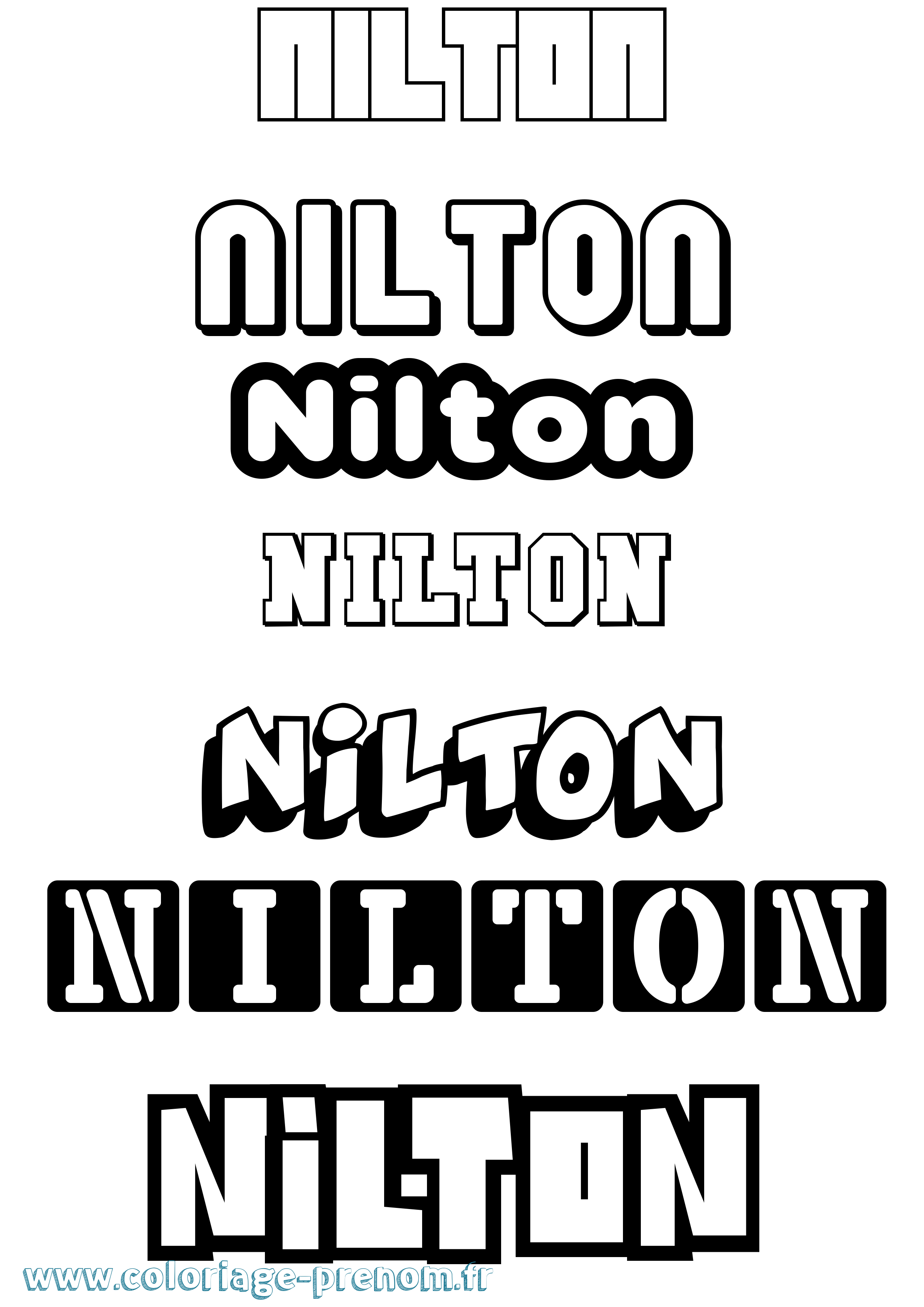 Coloriage prénom Nilton Simple