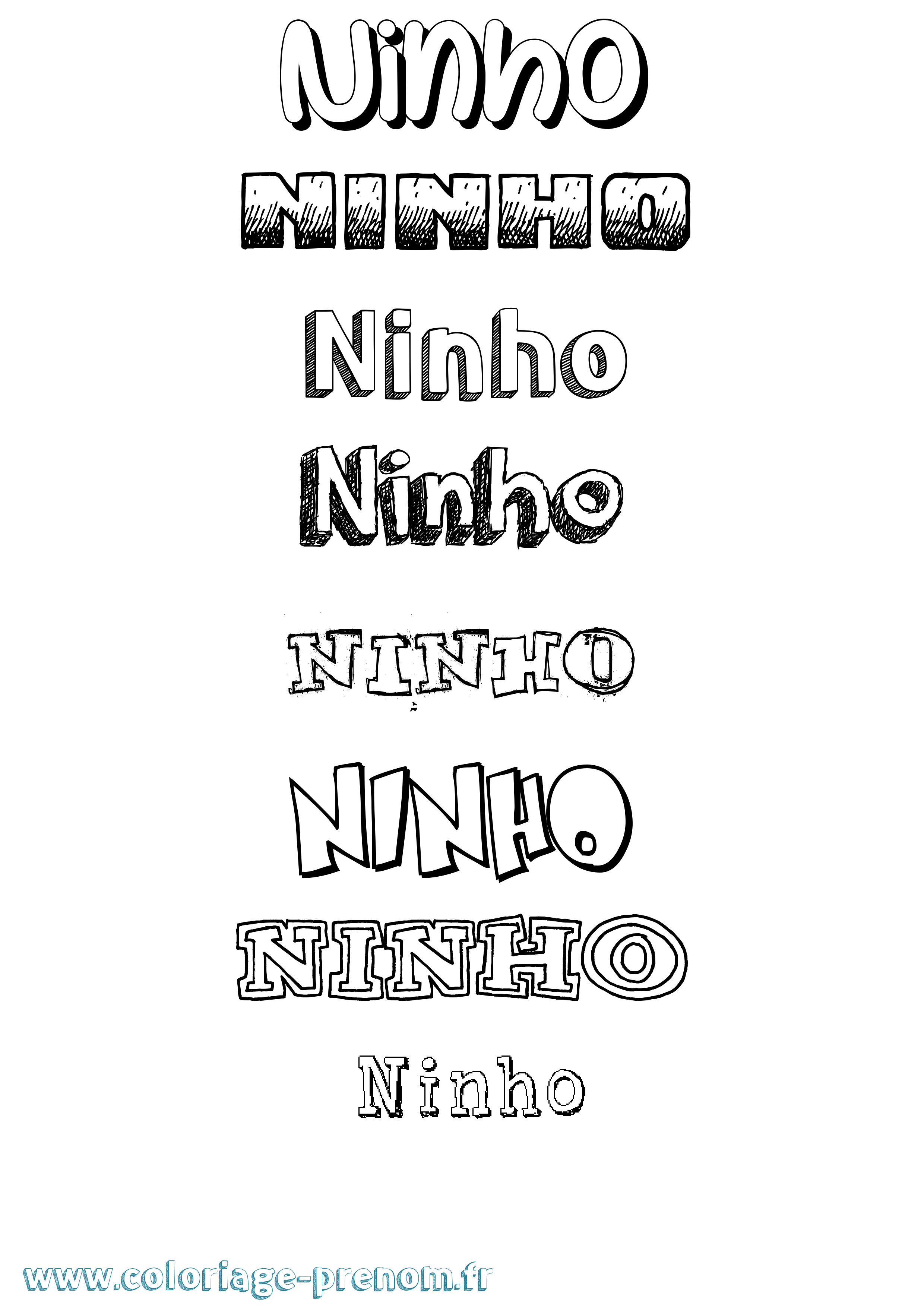 Coloriage prénom Ninho Dessiné