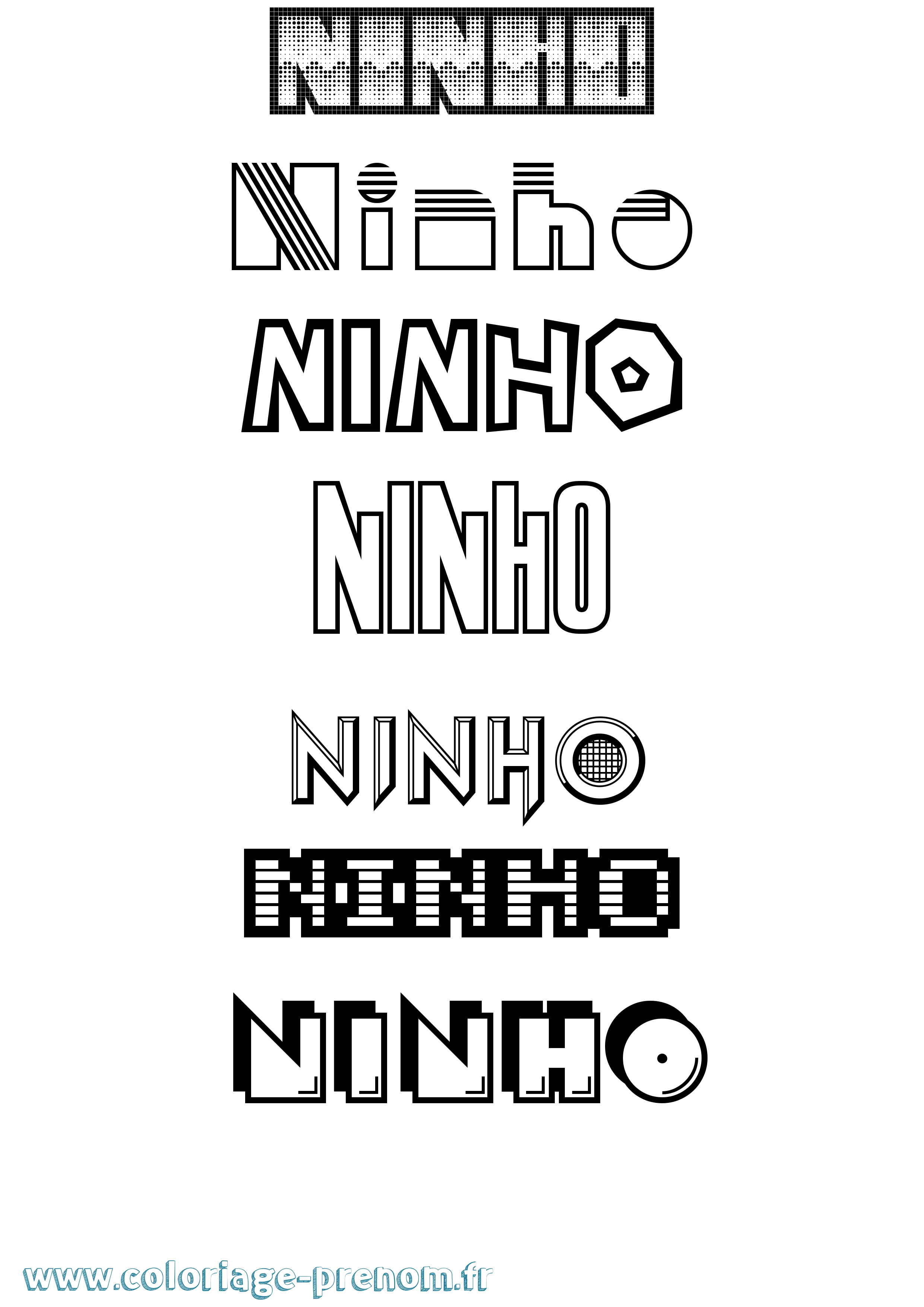 Coloriage prénom Ninho Jeux Vidéos