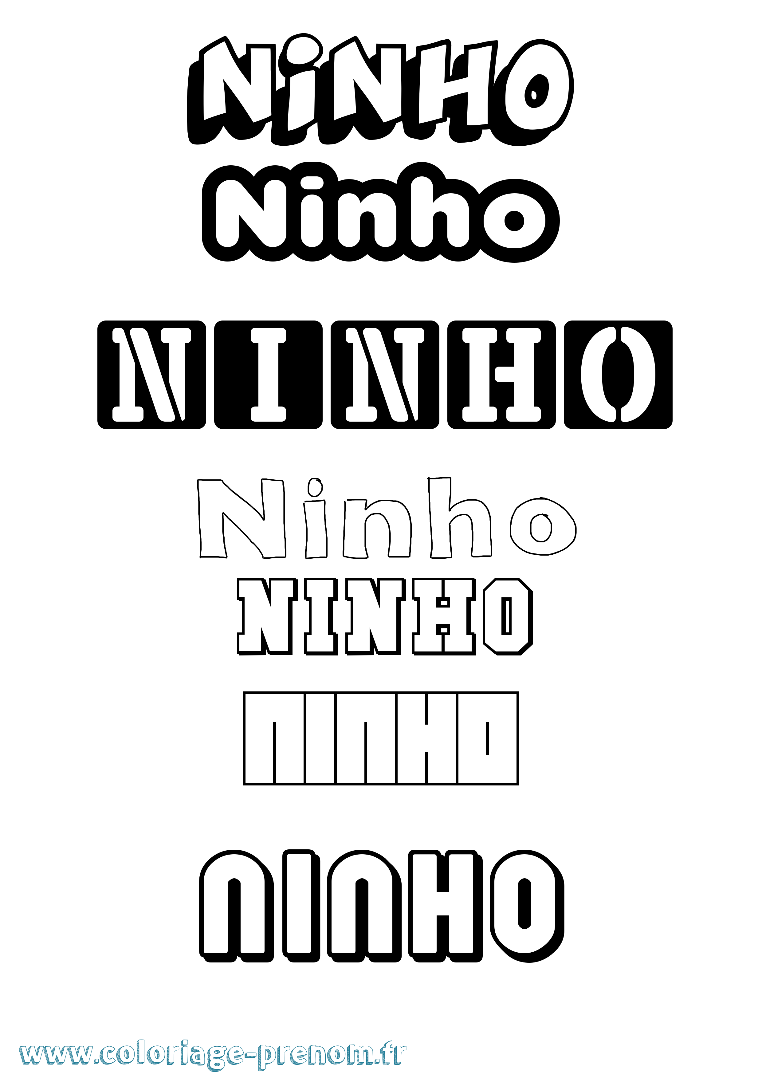 Coloriage prénom Ninho Simple