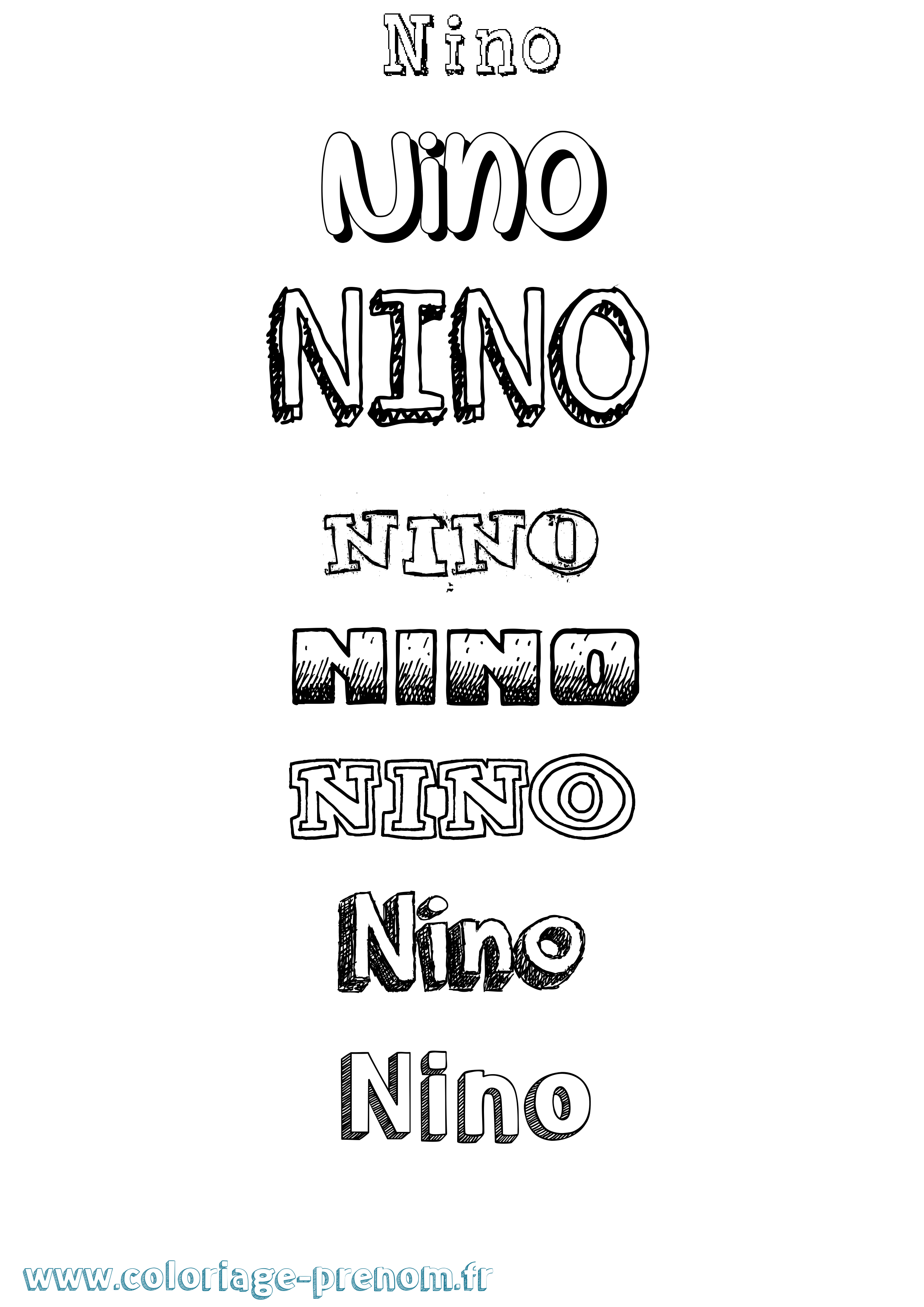 Coloriage prénom Nino Dessiné