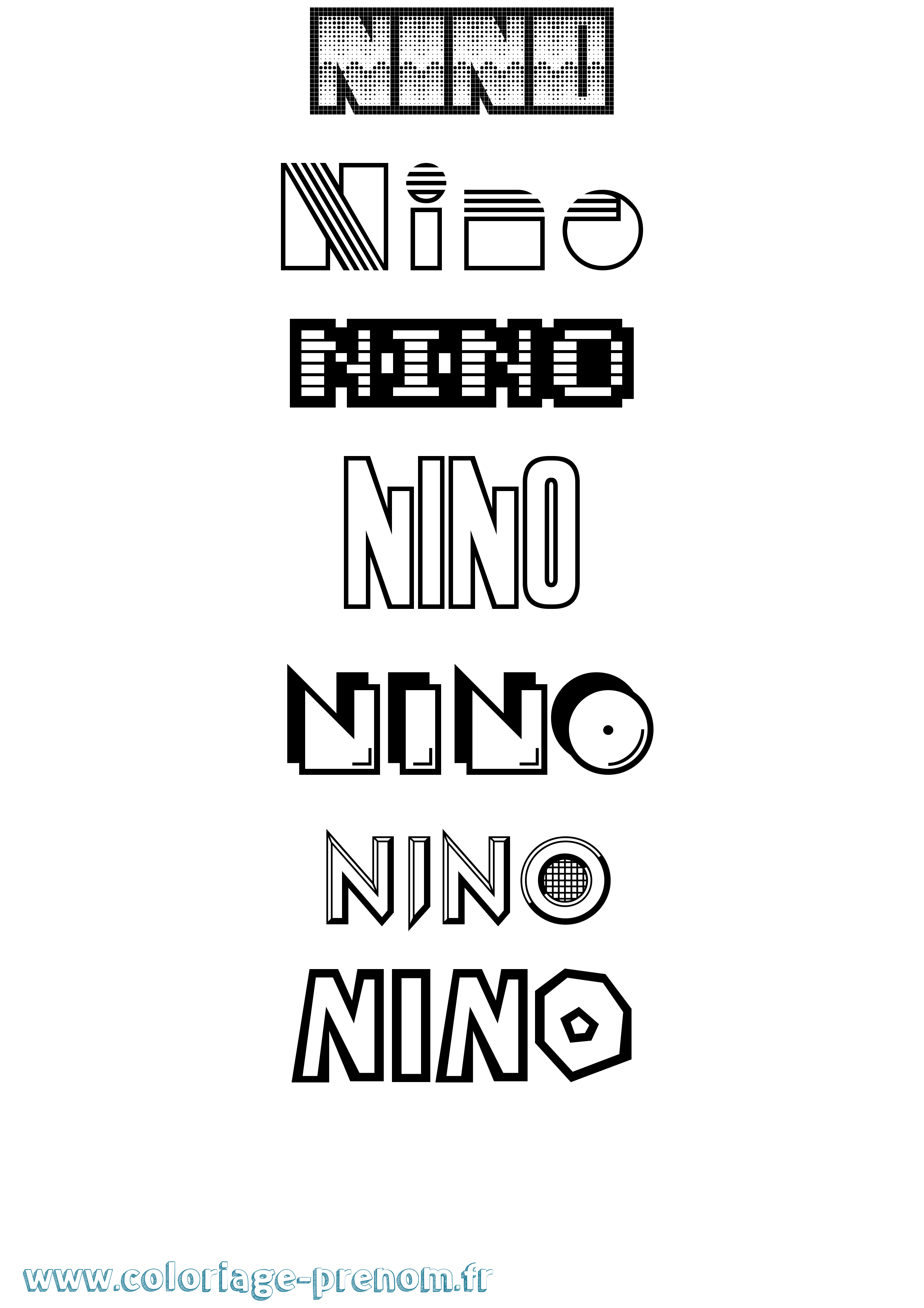 Coloriage prénom Nino Jeux Vidéos