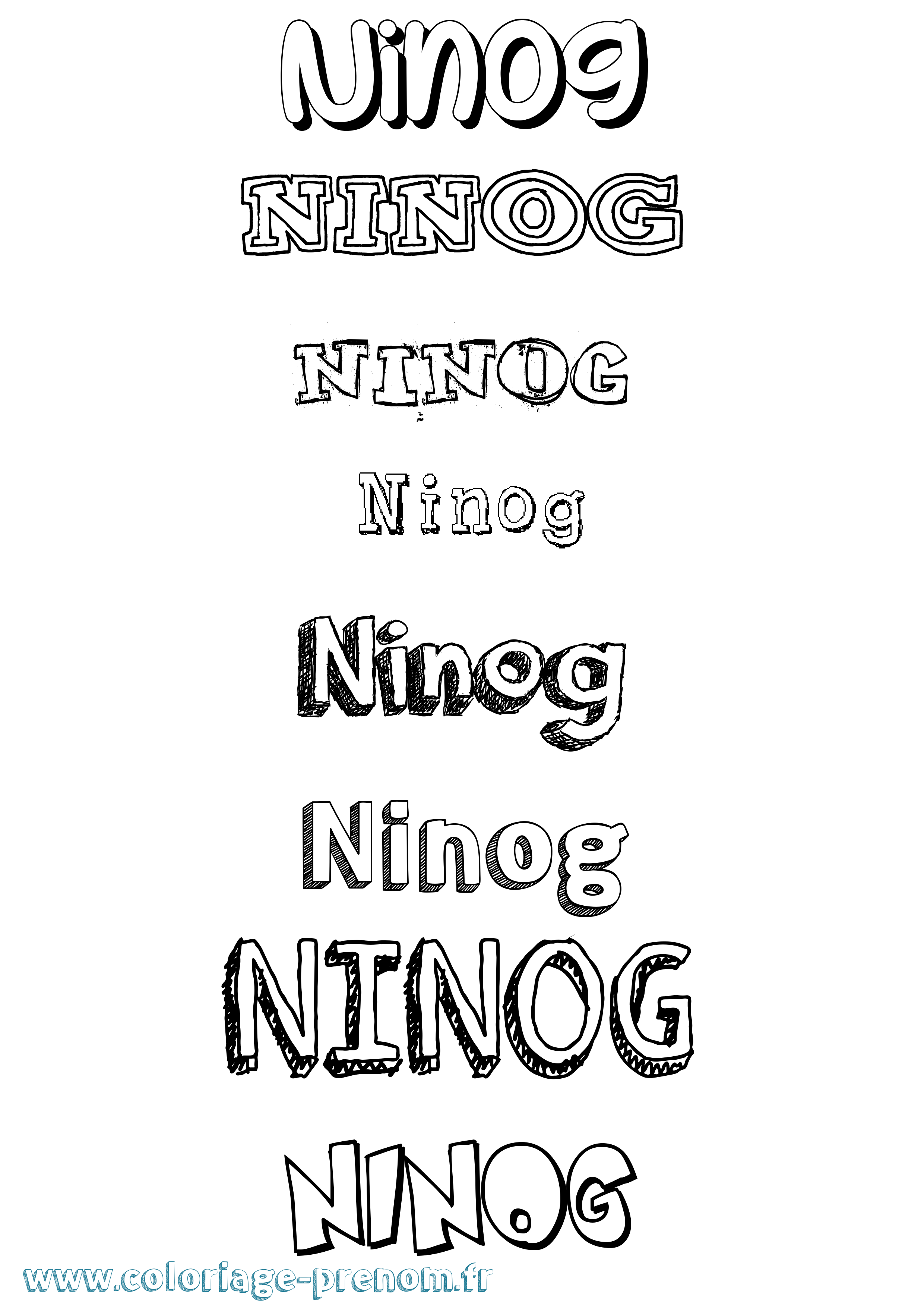 Coloriage Ninog Dessiné Coloriage prénom Ninog Dessiné