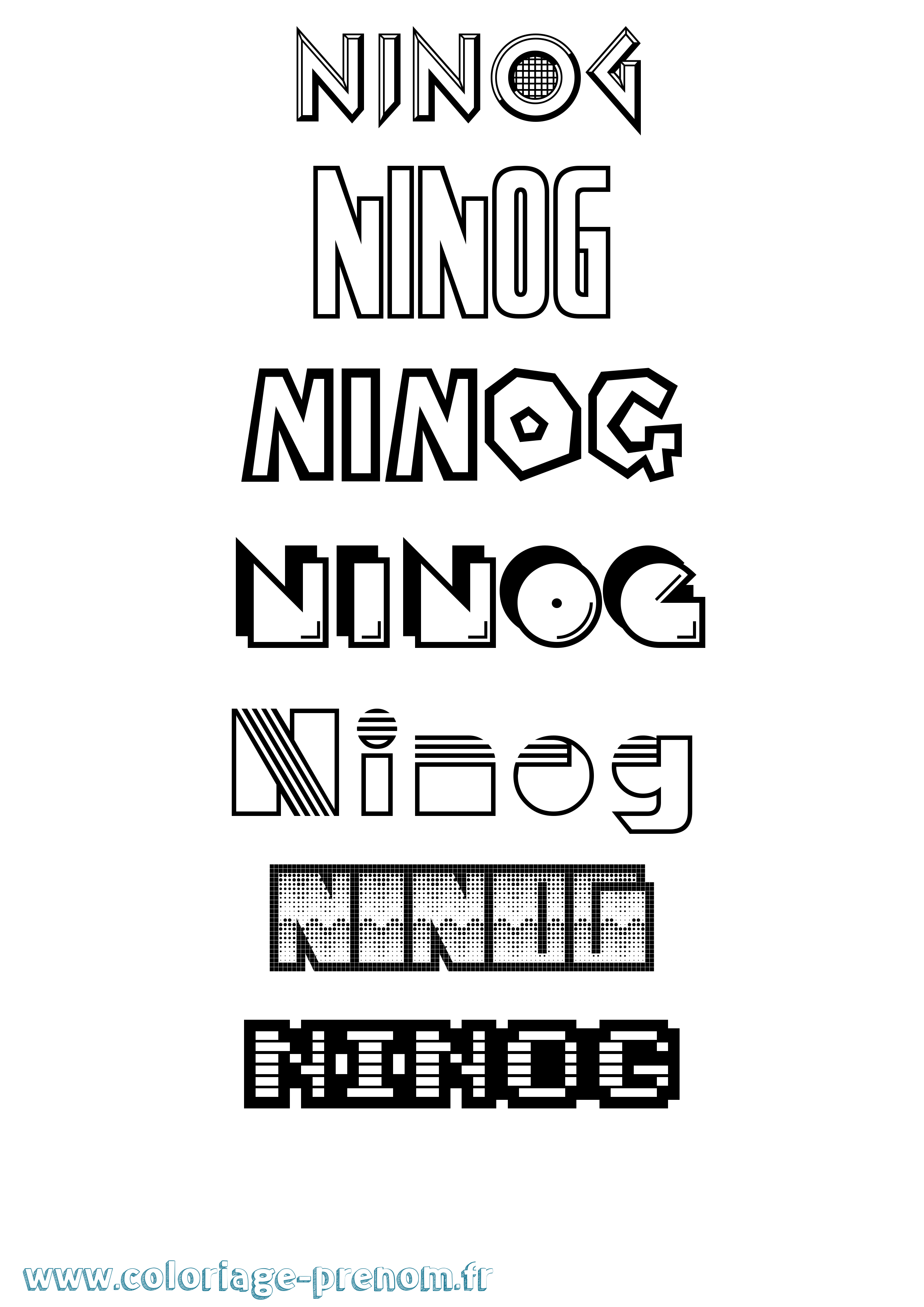 Coloriage Ninog Jeux Vidéos Coloriage prénom Ninog Jeux Vidéos