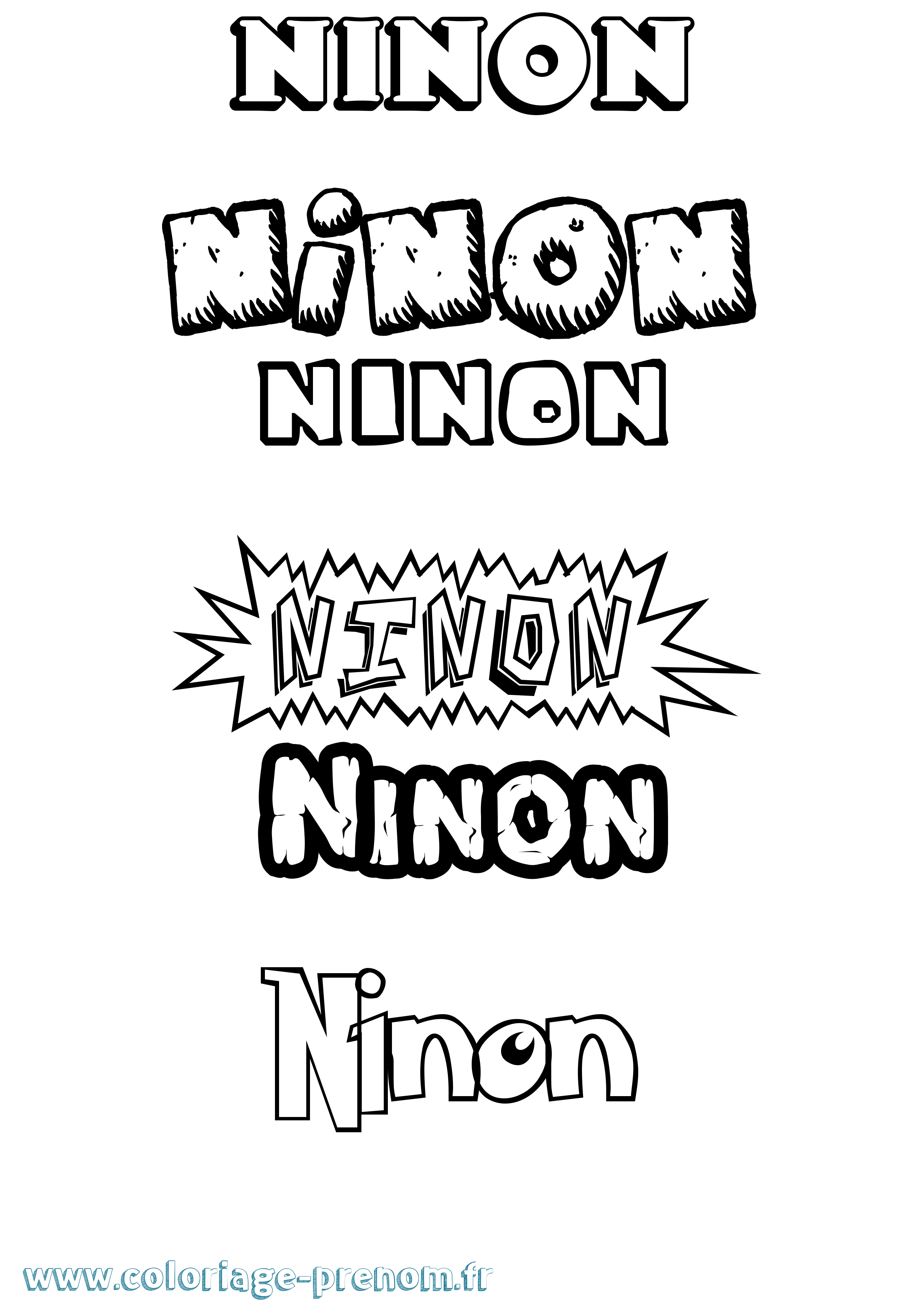 Coloriage prénom Ninon Dessin Animé