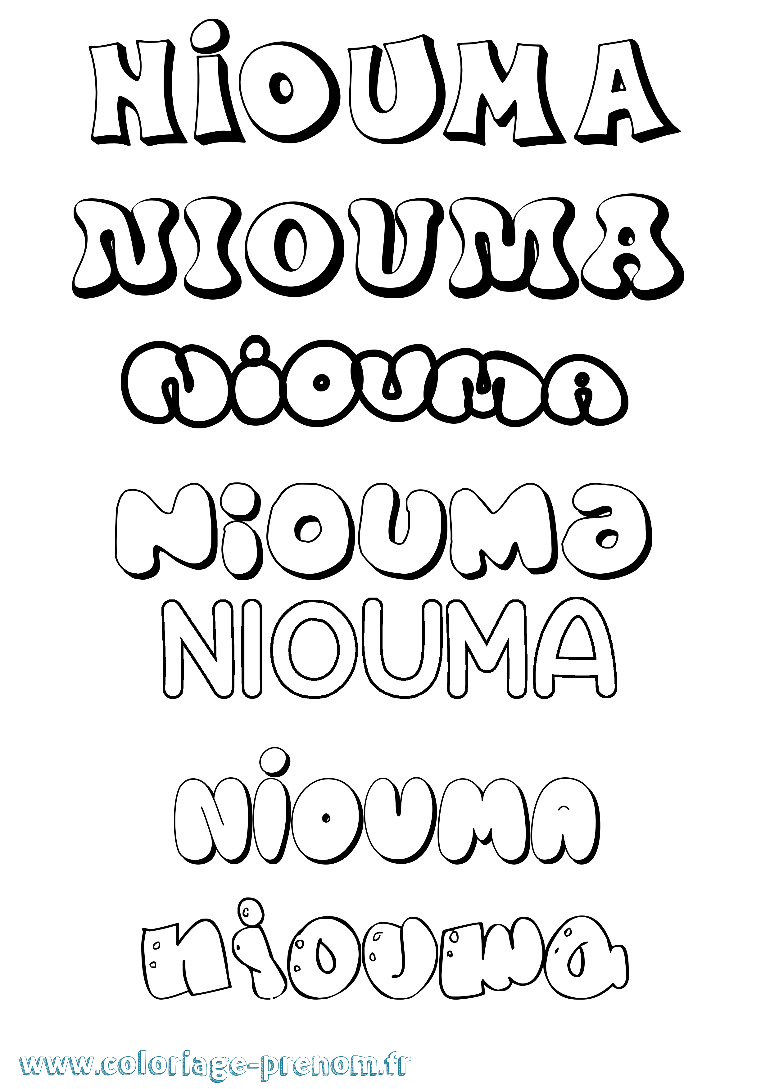 Coloriage Niouma Coloriage prénom Niouma