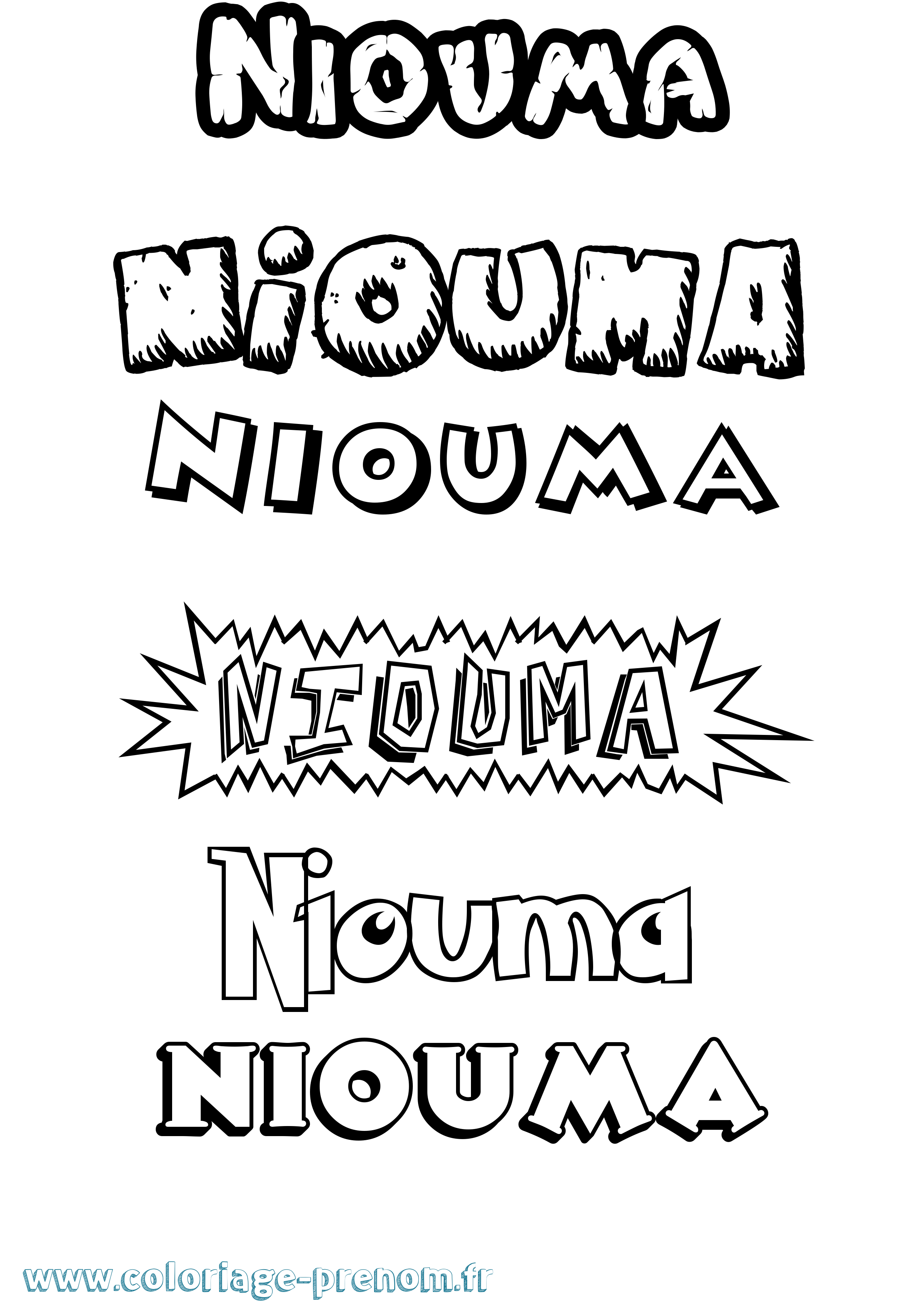 Coloriage Niouma Coloriage prénom Niouma