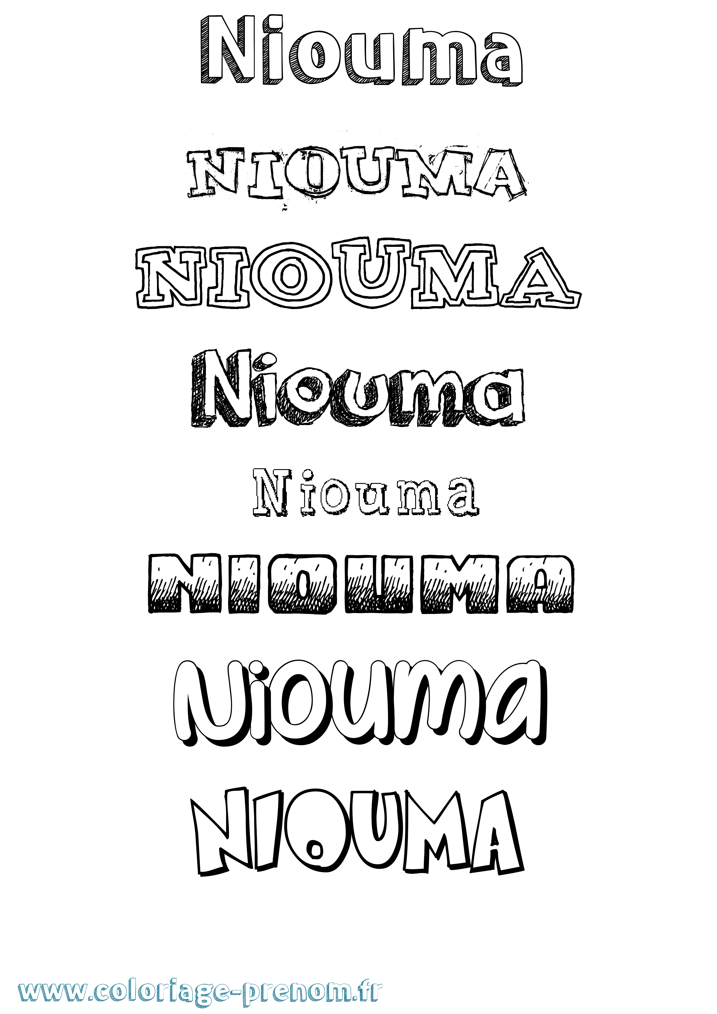 Coloriage Niouma Coloriage prénom Niouma