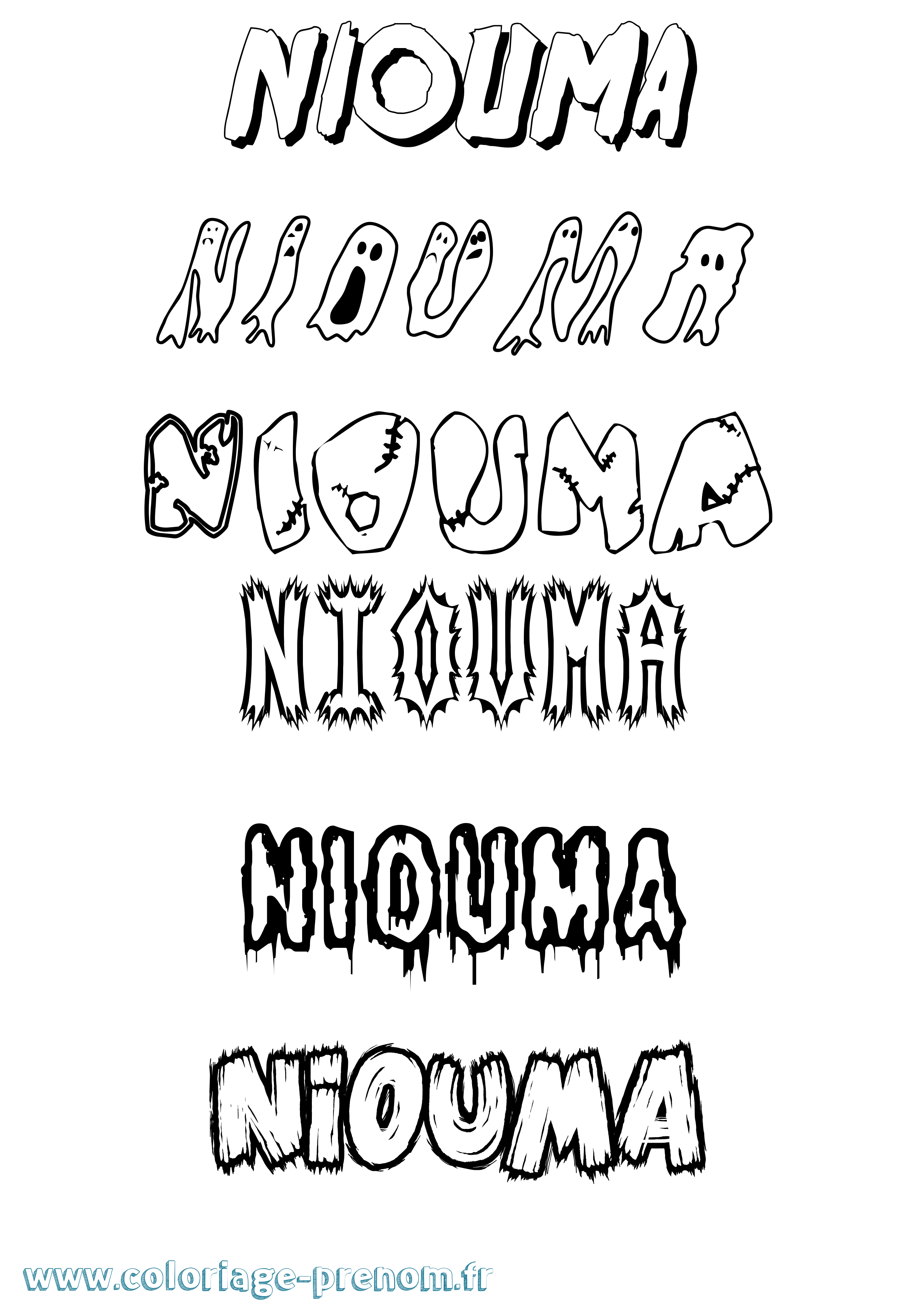 Coloriage Niouma Coloriage prénom Niouma