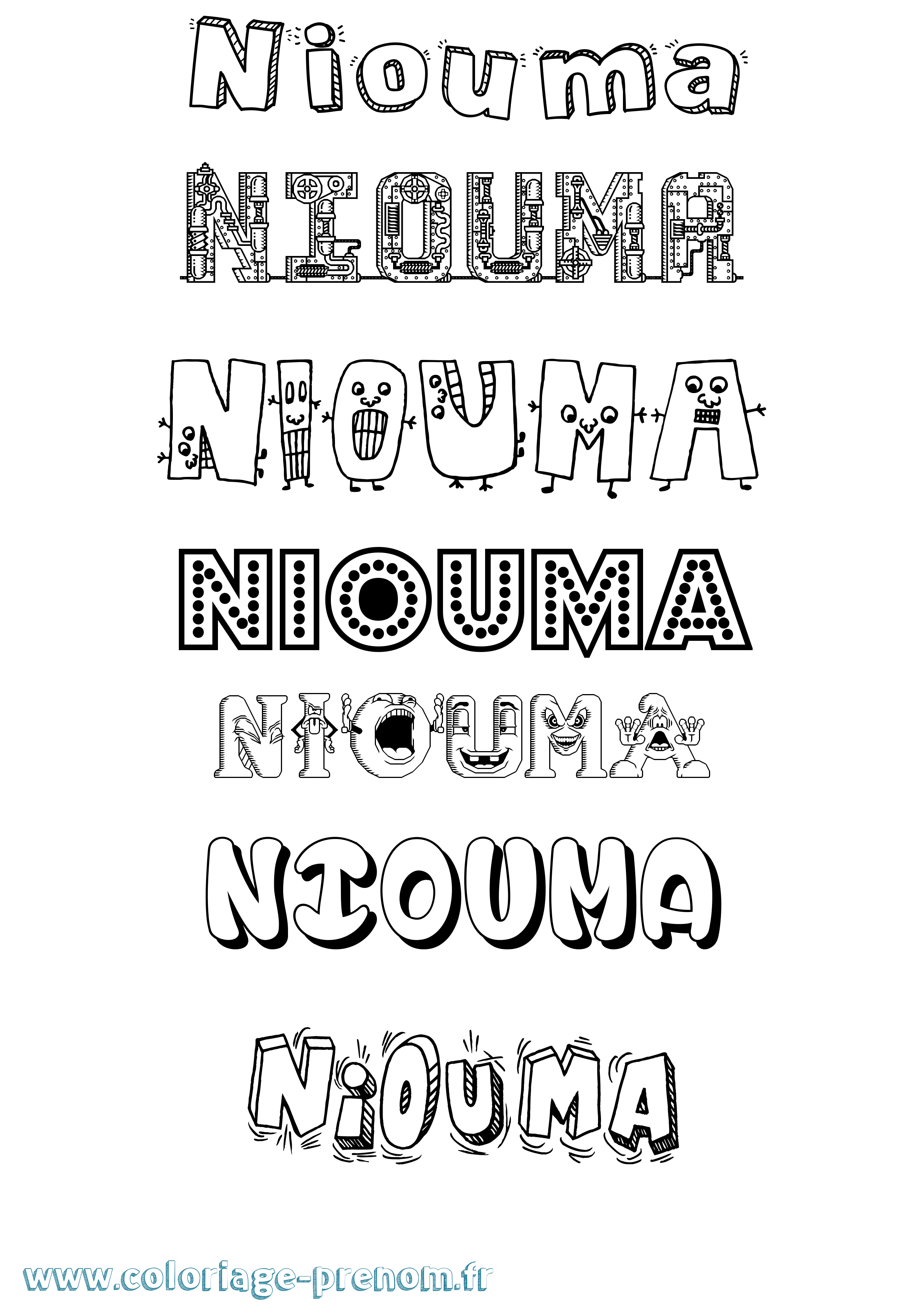 Coloriage prénom Niouma
