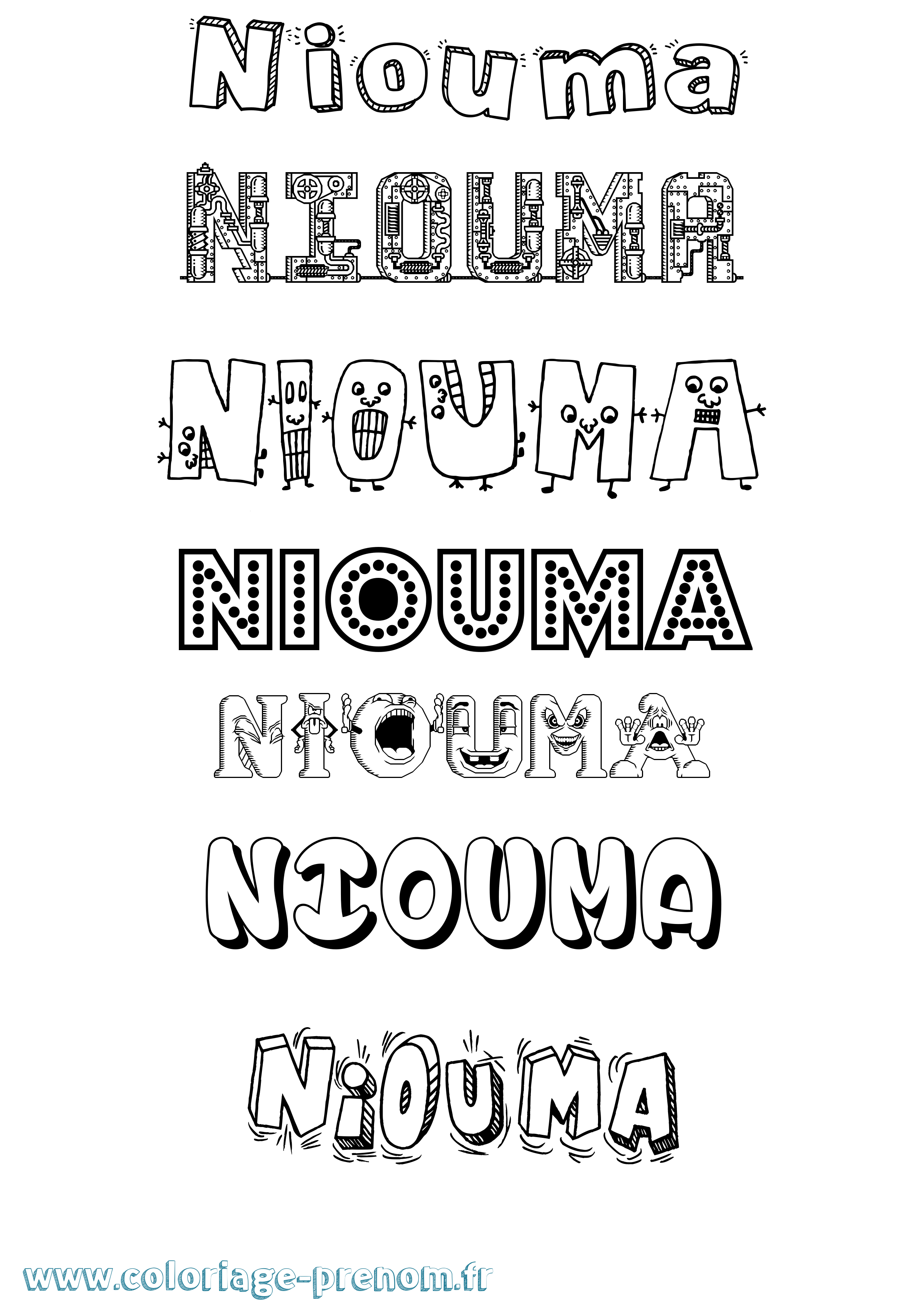 Coloriage Niouma Coloriage prénom Niouma