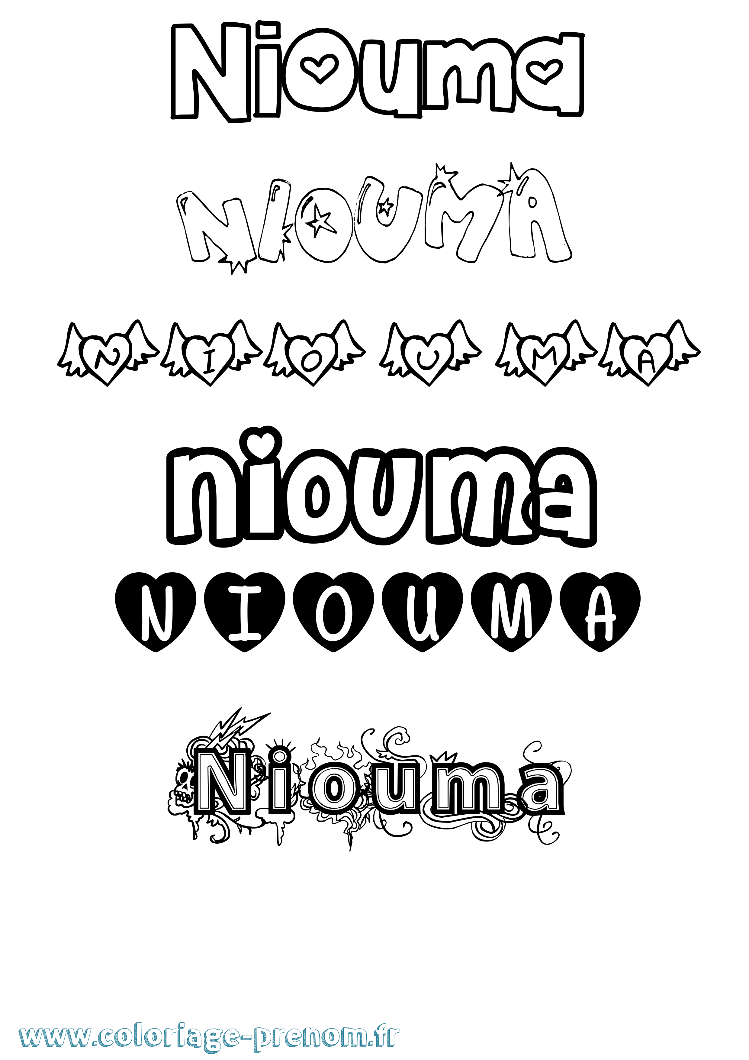 Coloriage Niouma Coloriage prénom Niouma