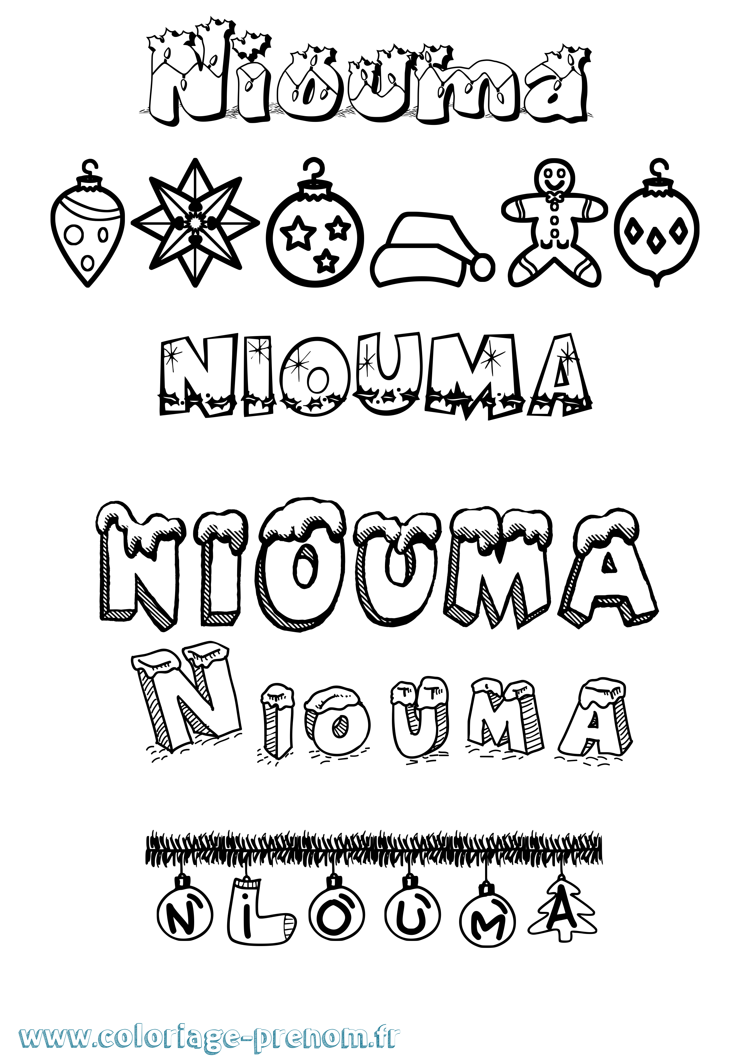 Coloriage Niouma Coloriage prénom Niouma