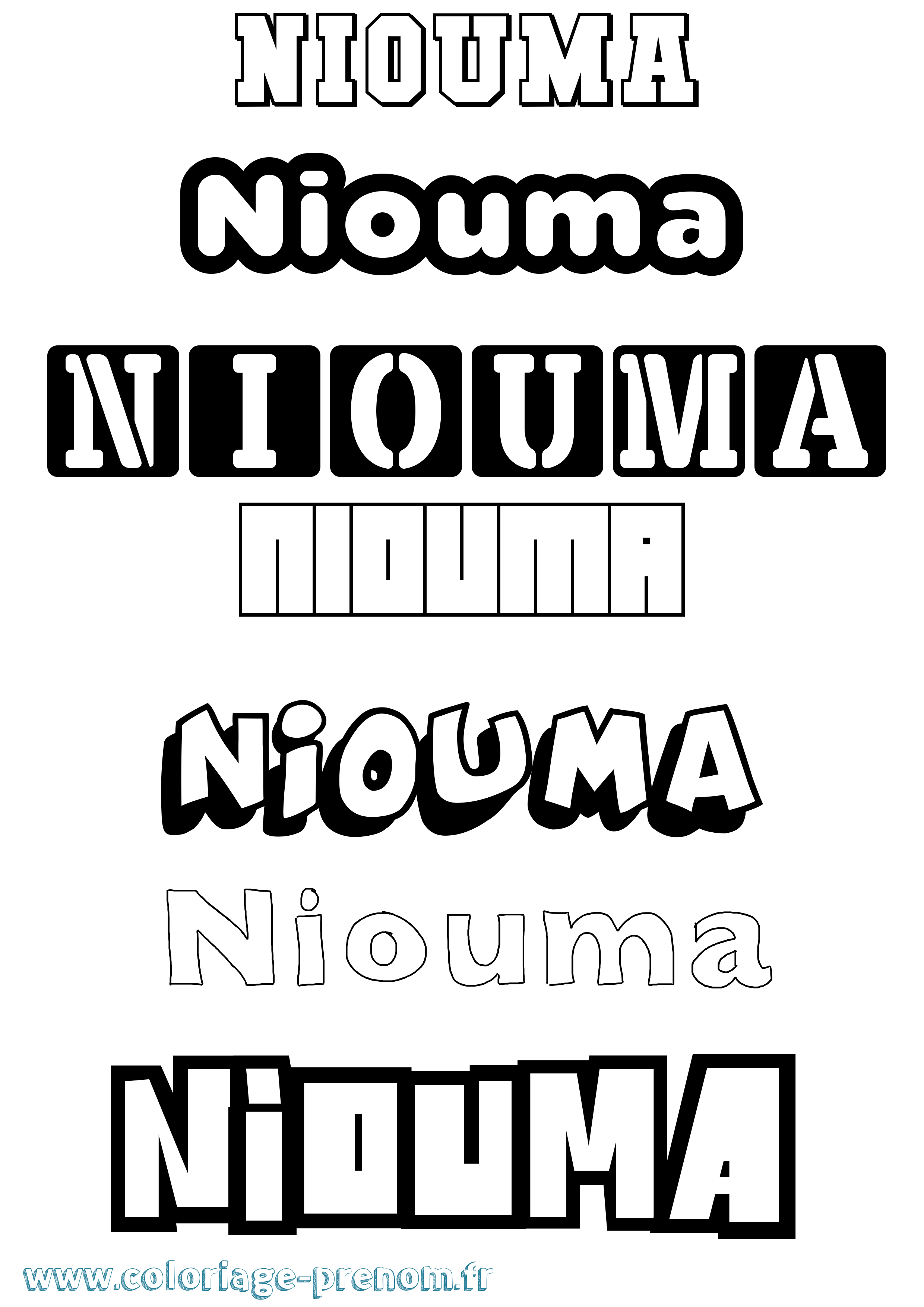Coloriage Niouma Coloriage prénom Niouma