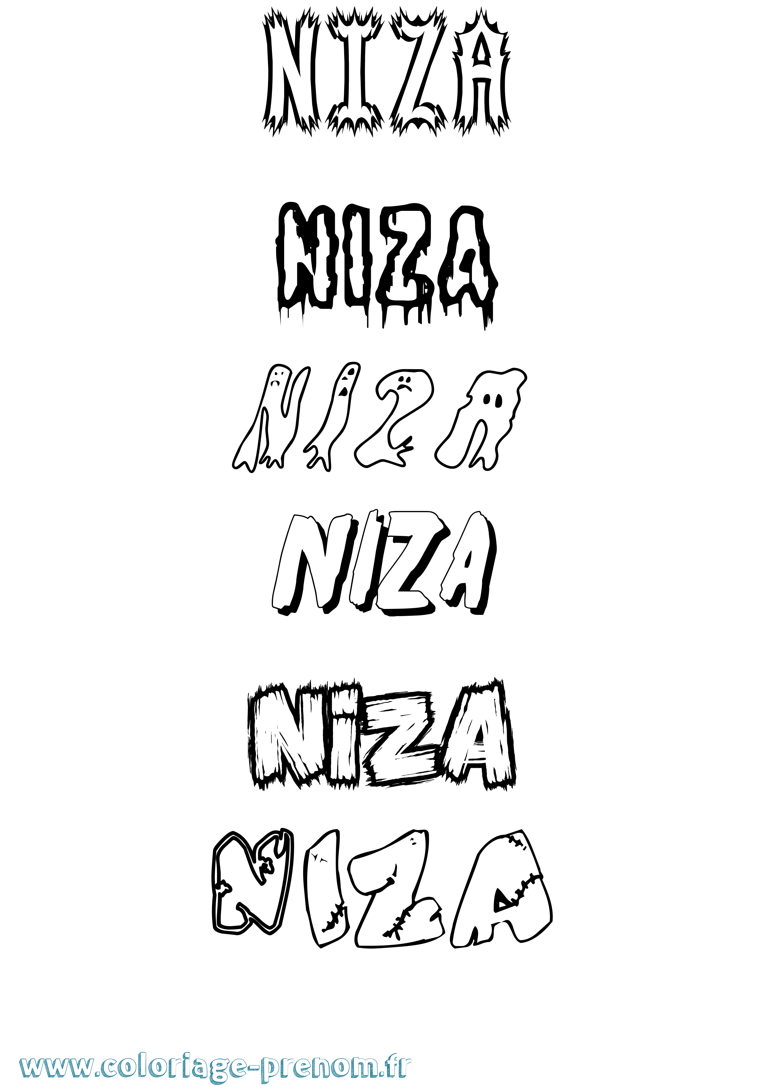 Coloriage Niza Frisson Coloriage prénom Niza Frisson
