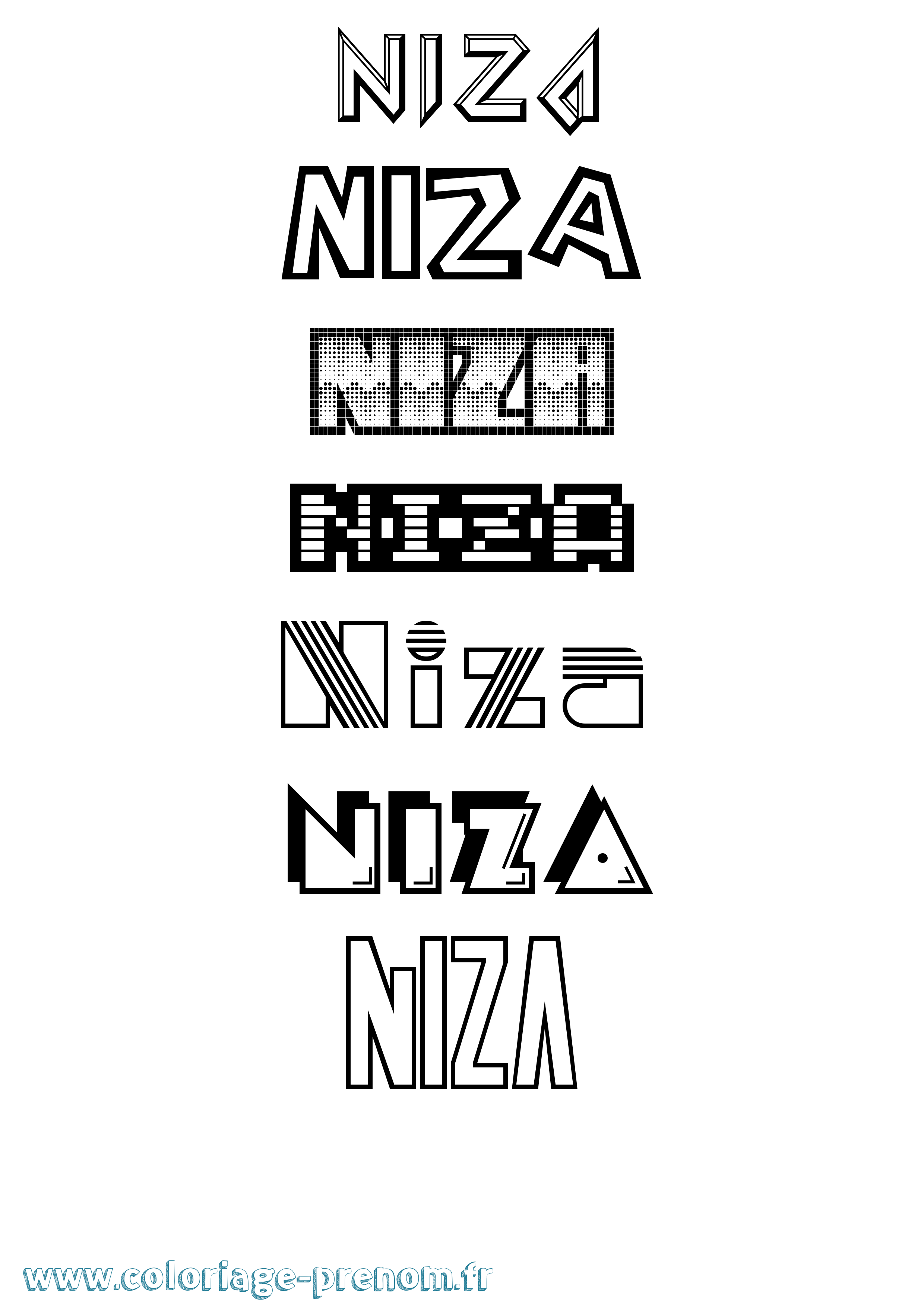 Coloriage Niza Jeux Vidéos Coloriage prénom Niza Jeux Vidéos