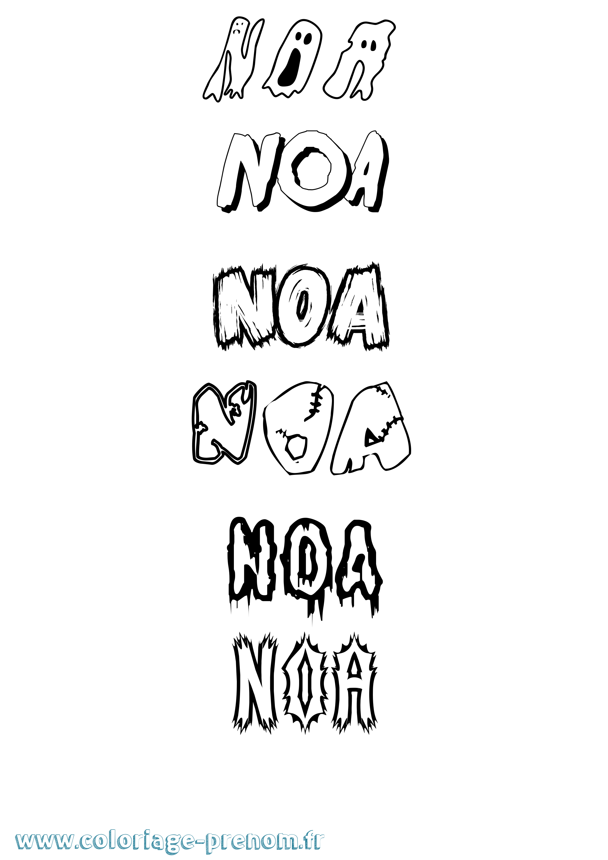 Coloriage Noa Frisson Coloriage prénom Noa Frisson