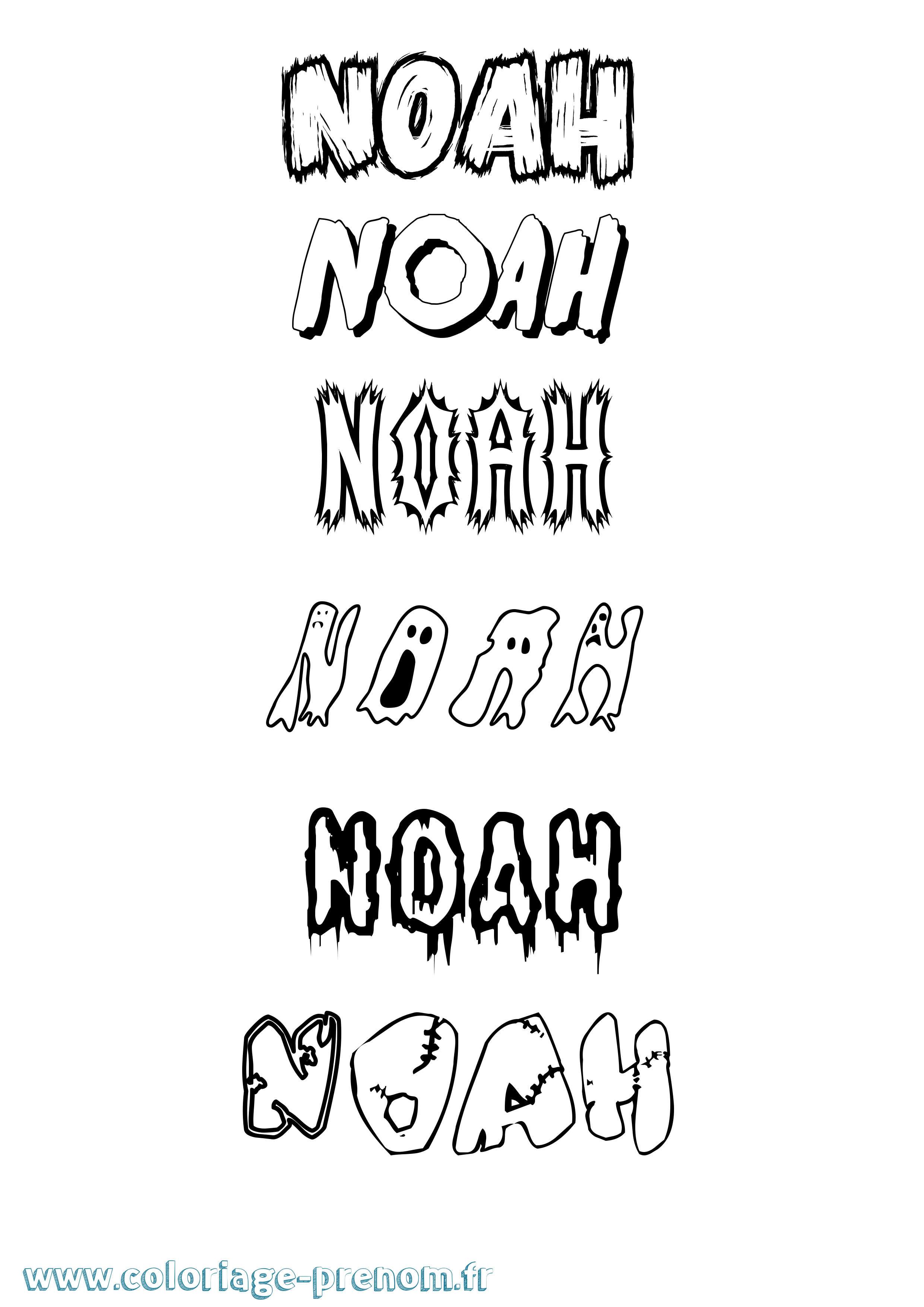 Coloriage prénom Noah
