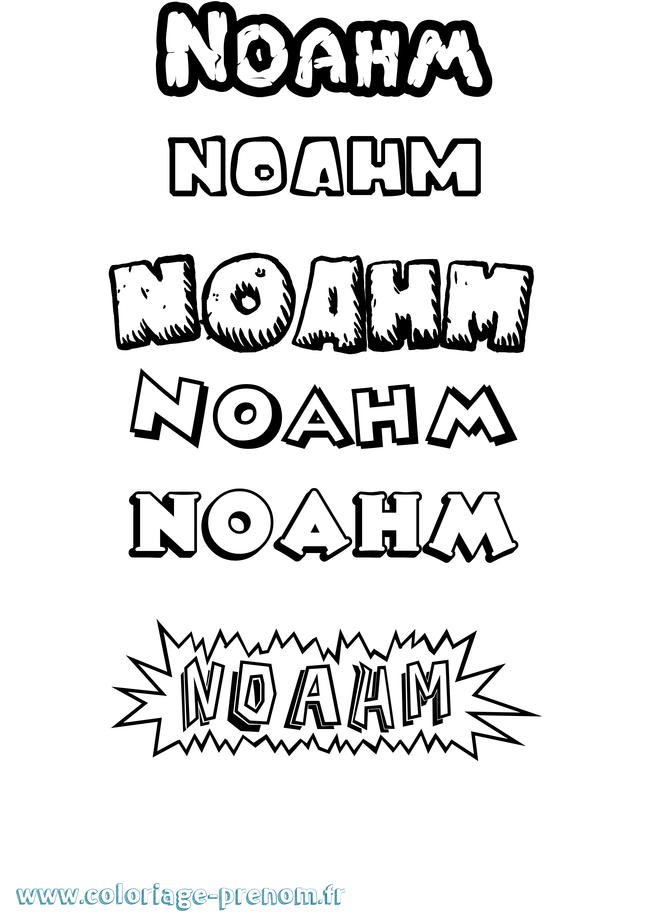 Coloriage Noahm Dessin Animé Coloriage prénom Noahm Dessin Animé