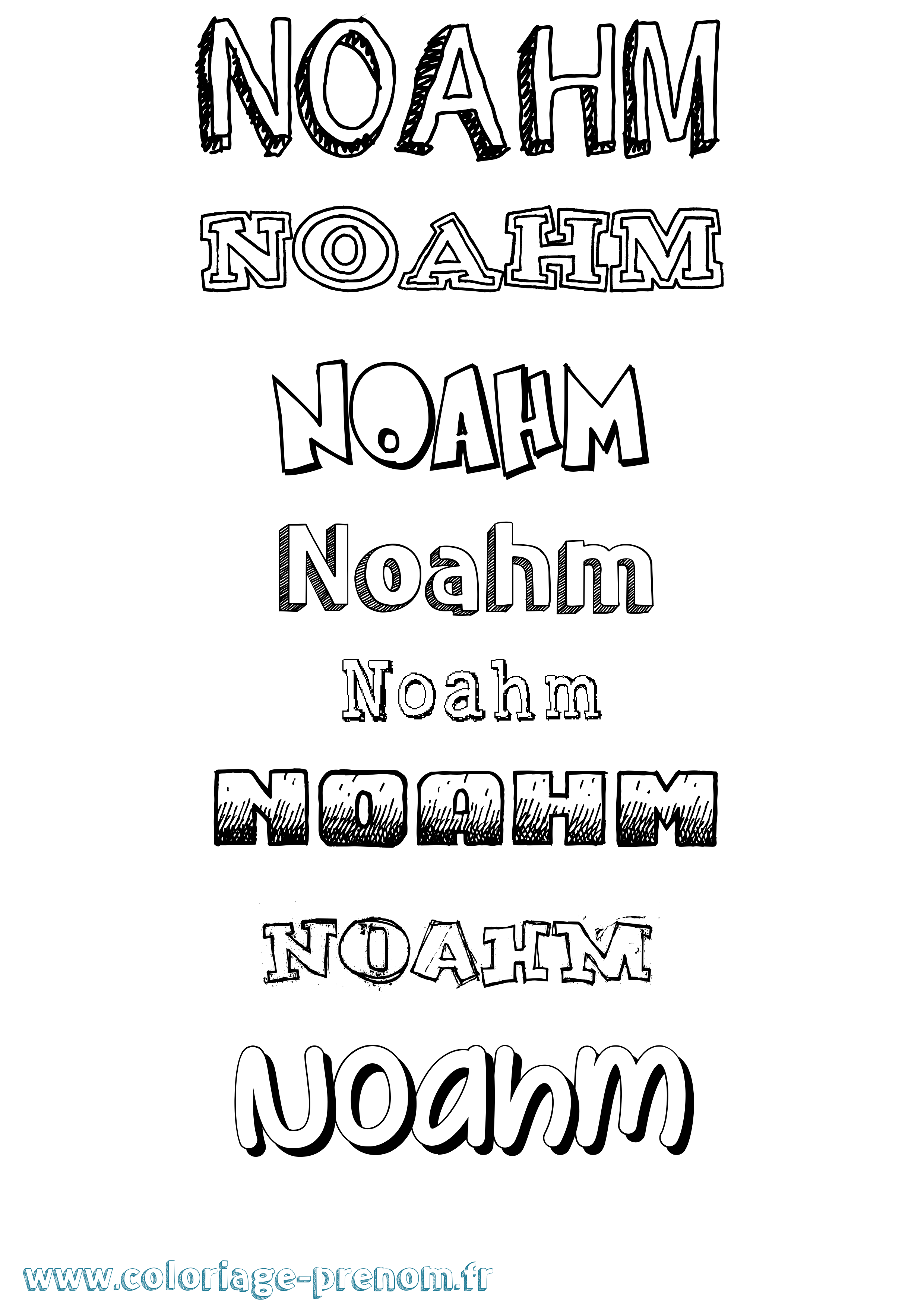 Coloriage Noahm Dessiné Coloriage prénom Noahm Dessiné