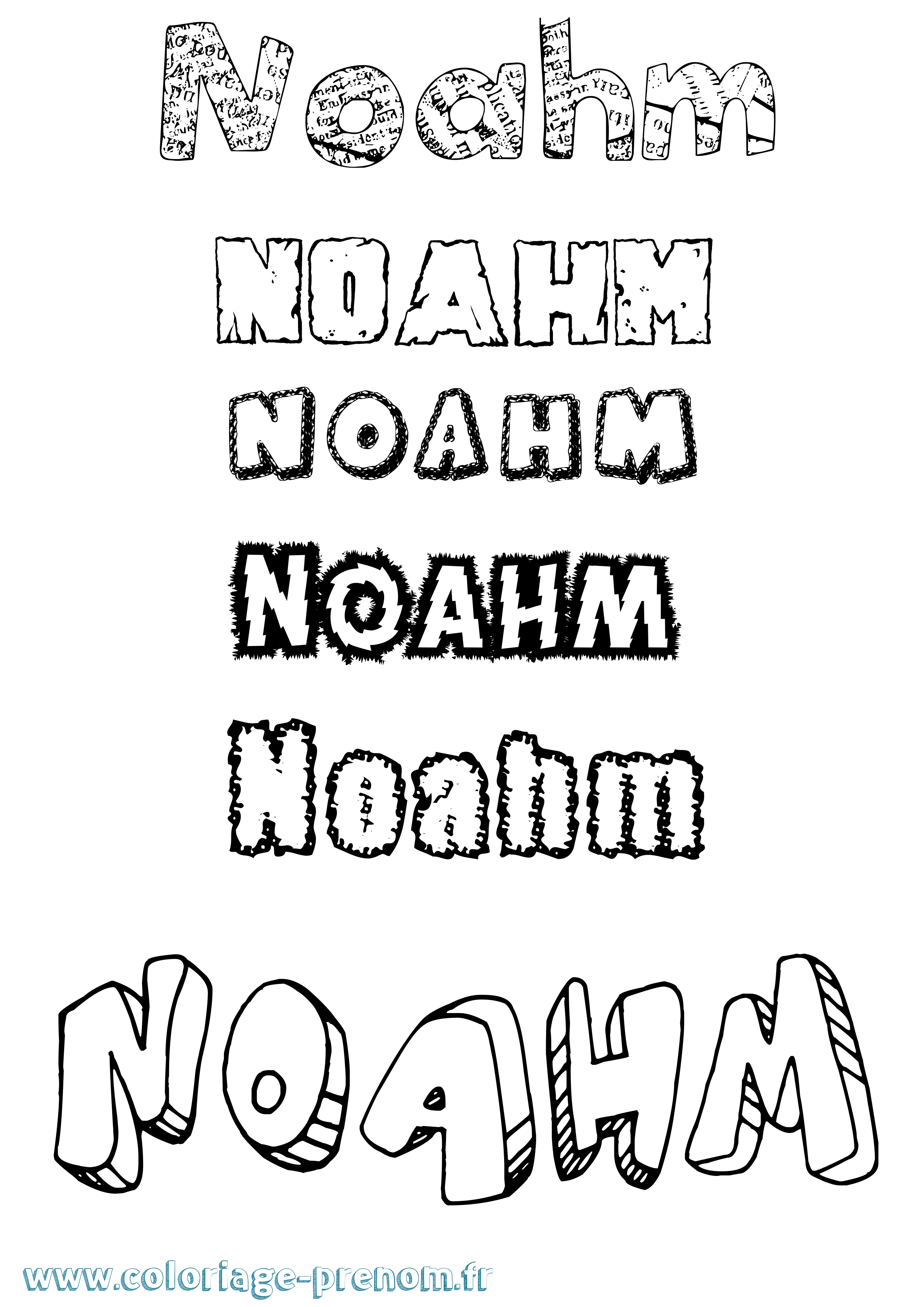 Coloriage Noahm Destructuré Coloriage prénom Noahm Destructuré
