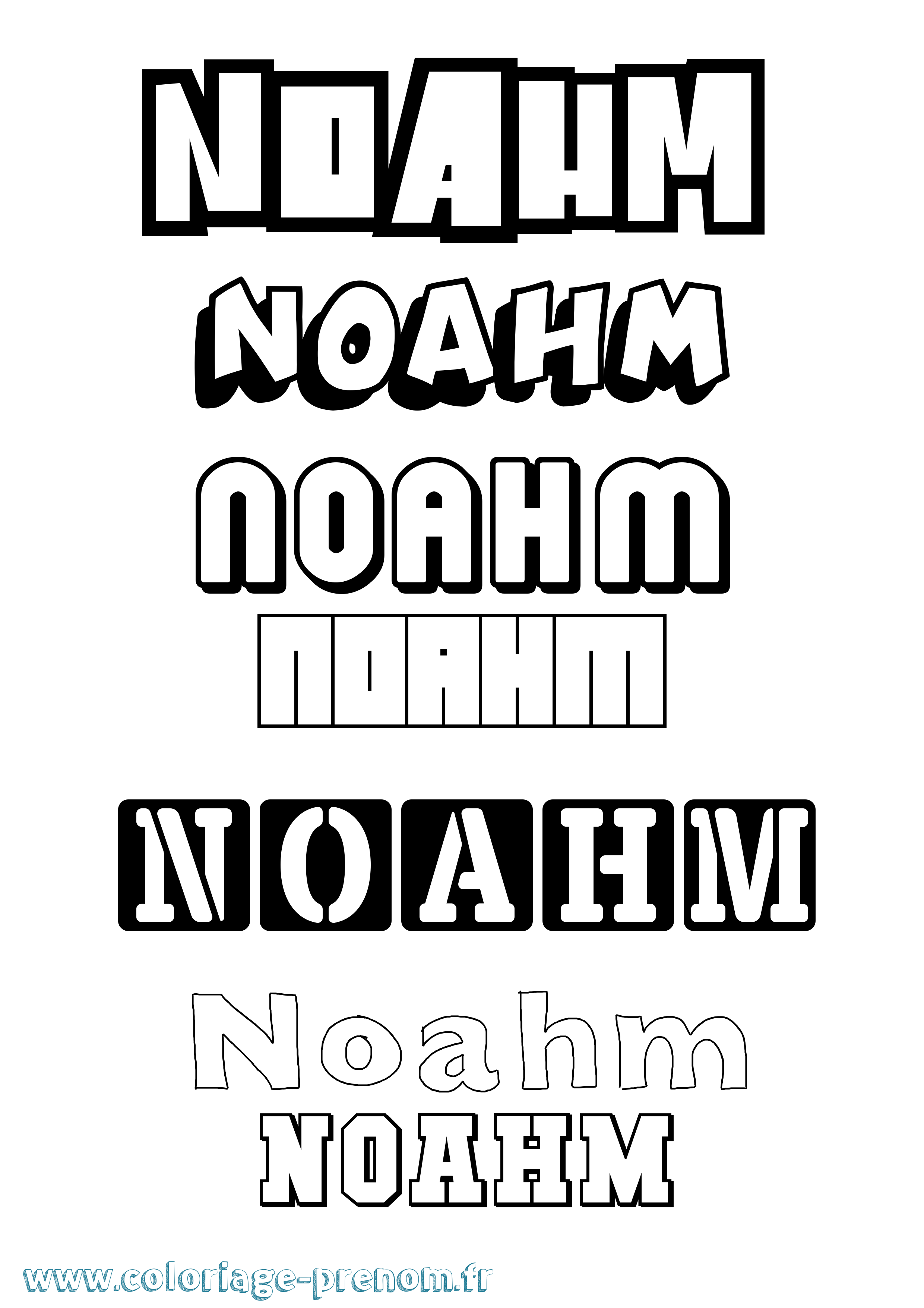 Coloriage Noahm Simple Coloriage prénom Noahm Simple