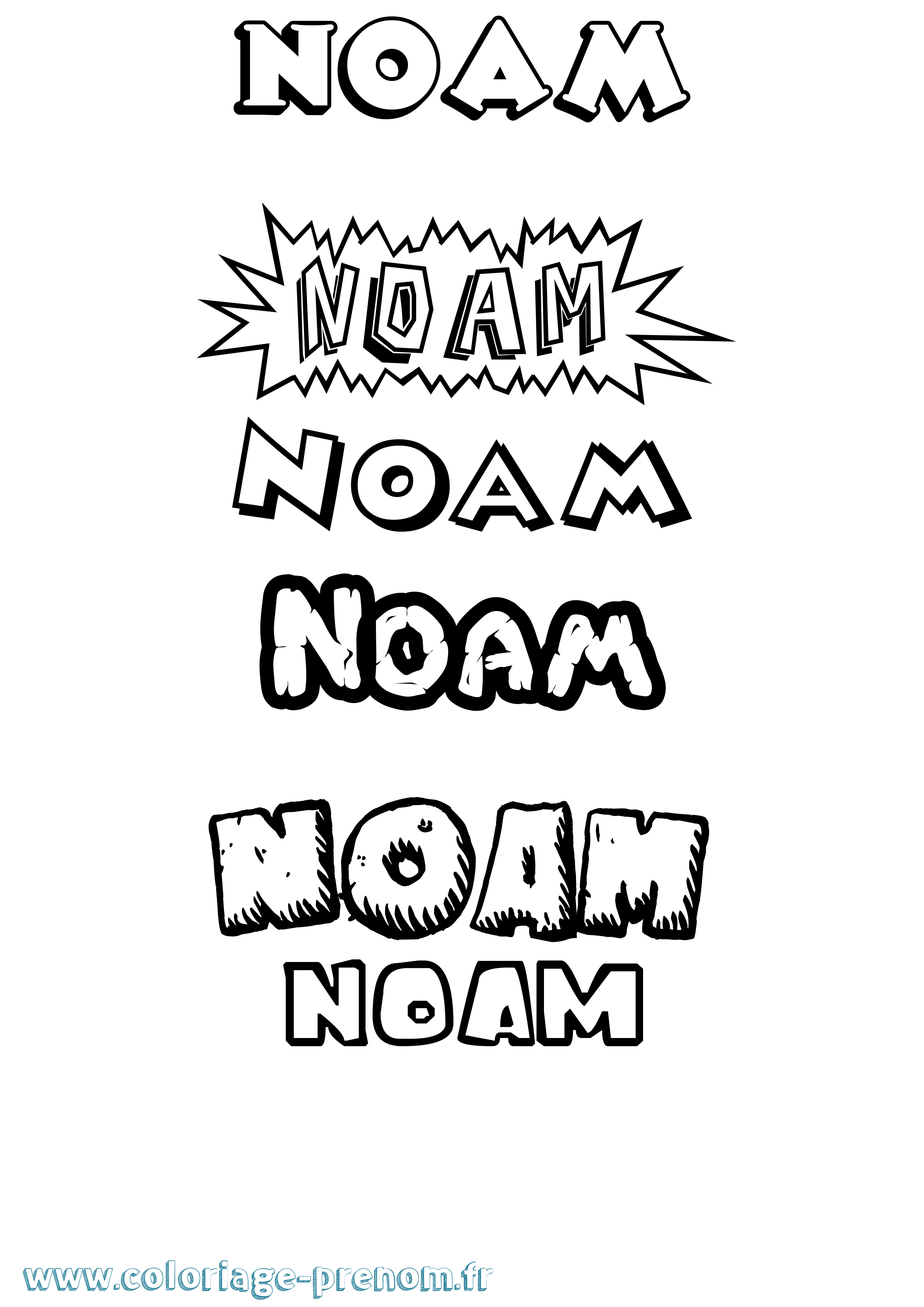Coloriage prénom Noam Dessin Animé