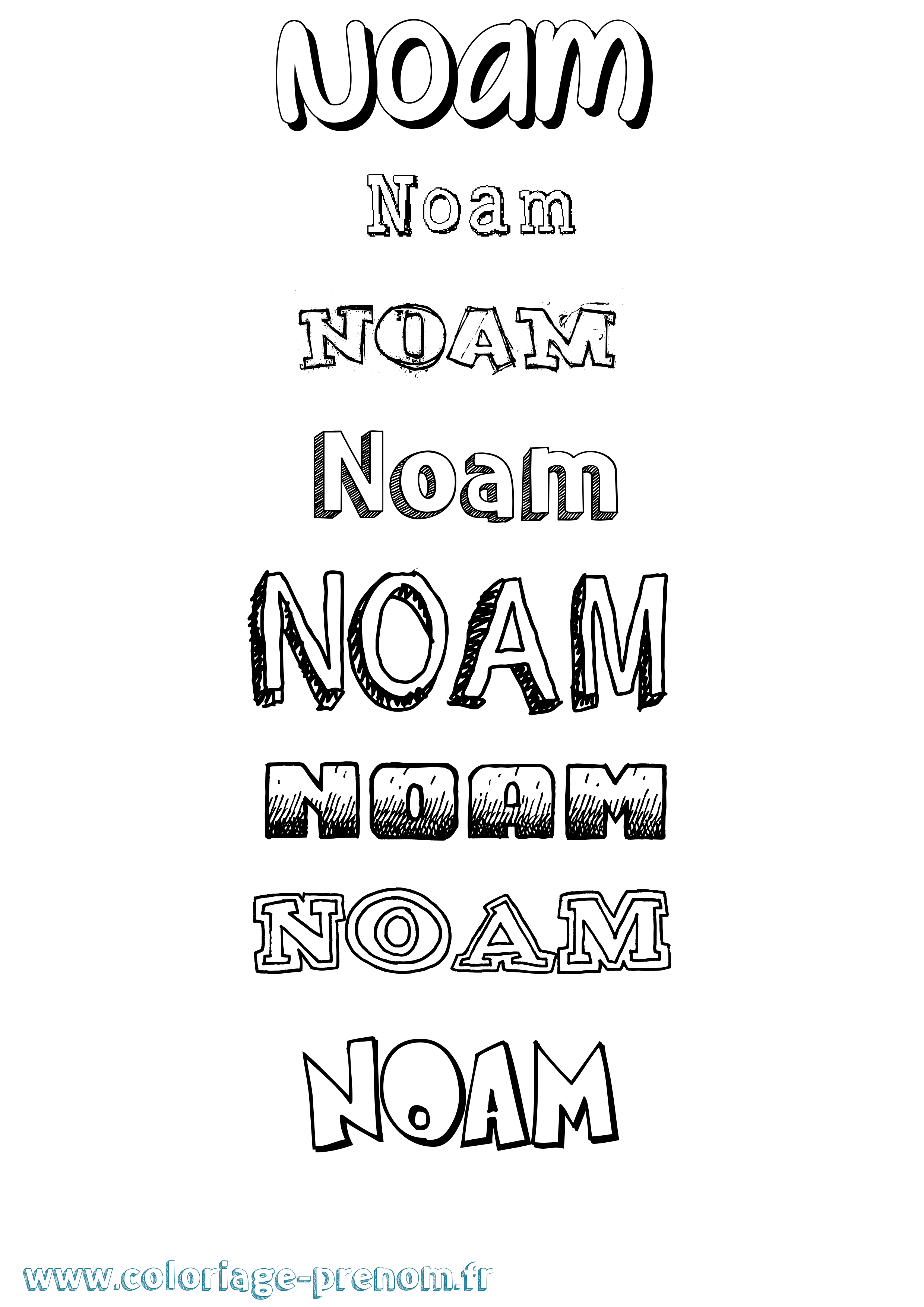 Coloriage prénom Noam Dessiné