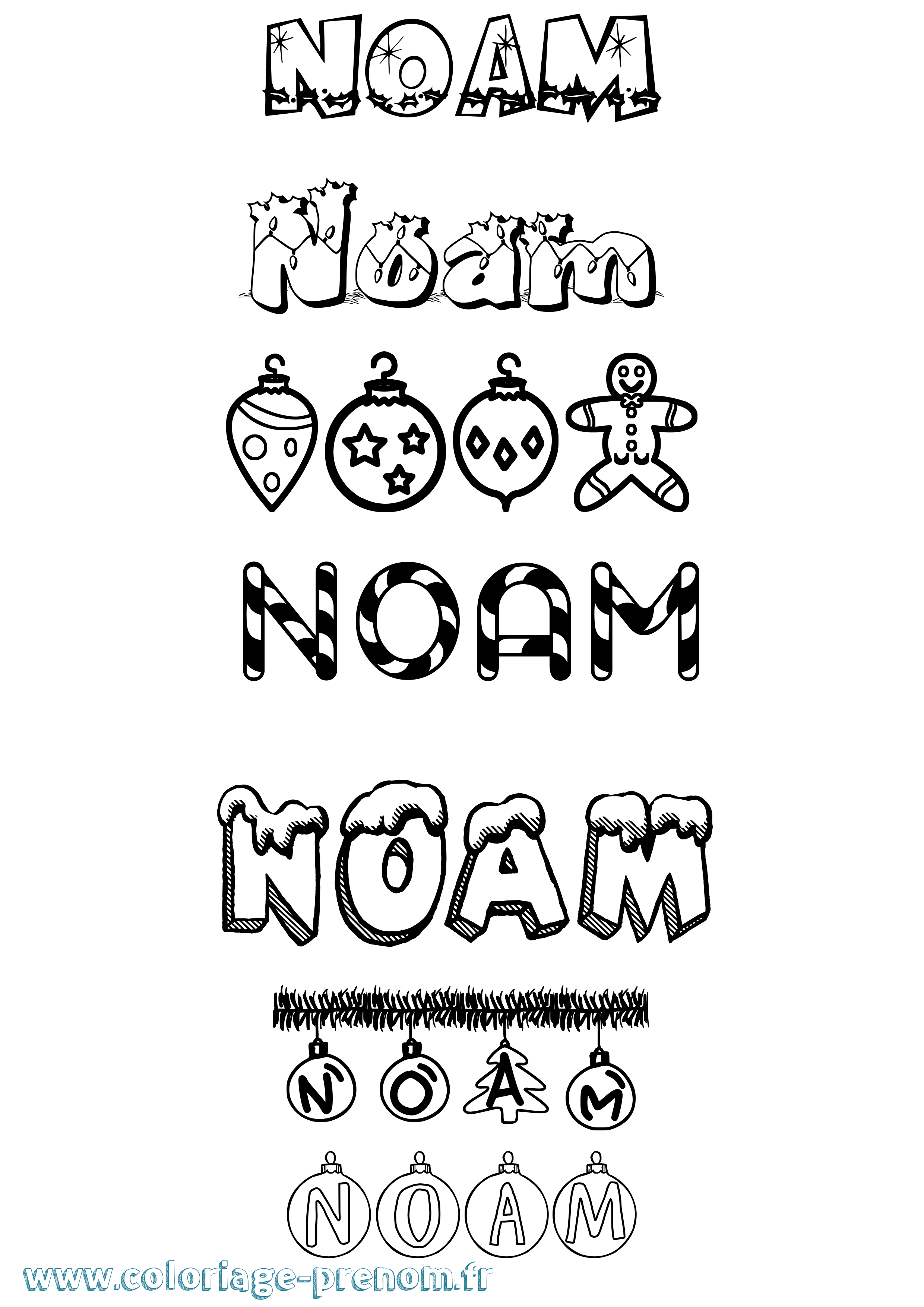 Coloriage prénom Noam