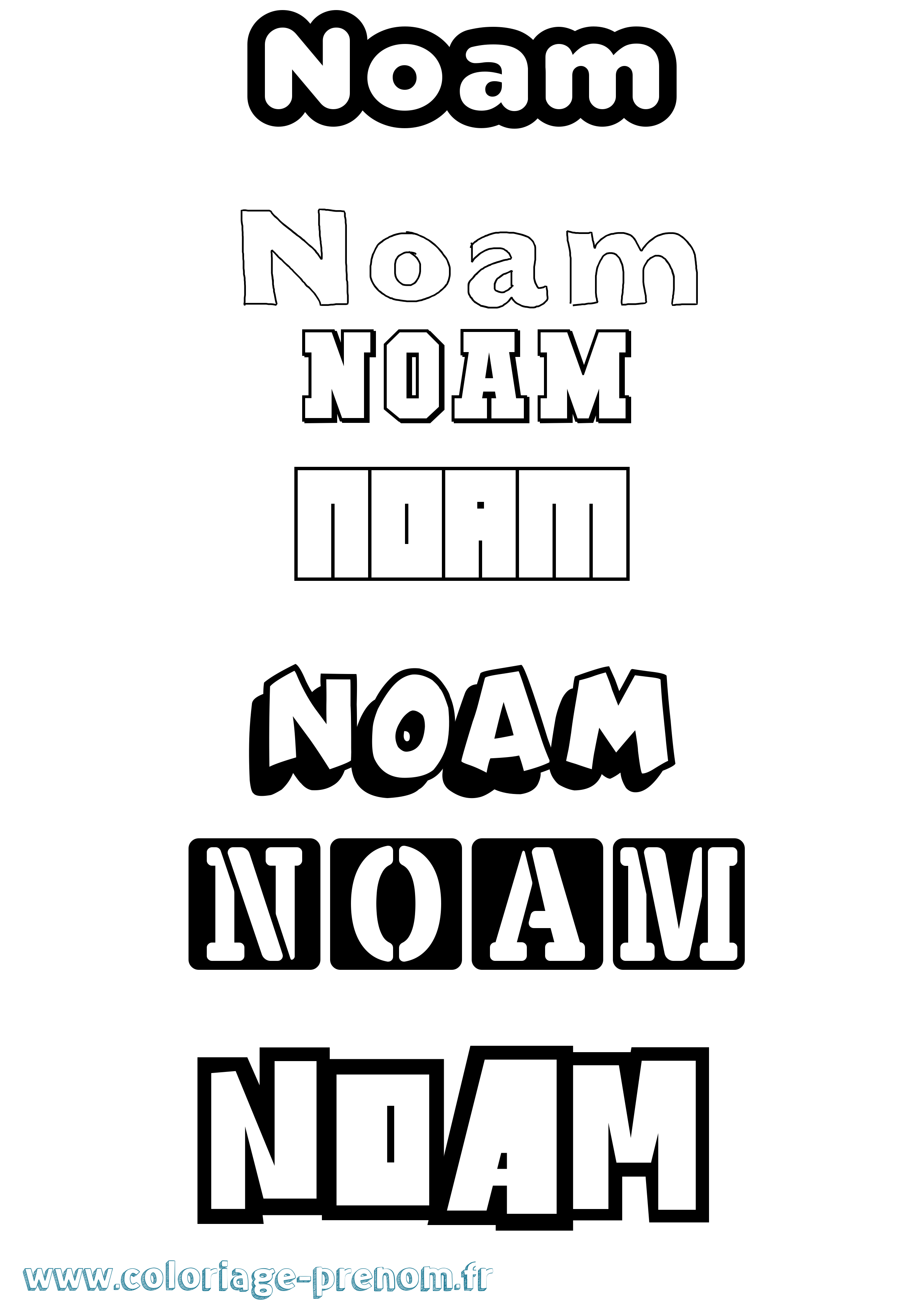 Coloriage prénom Noam Simple