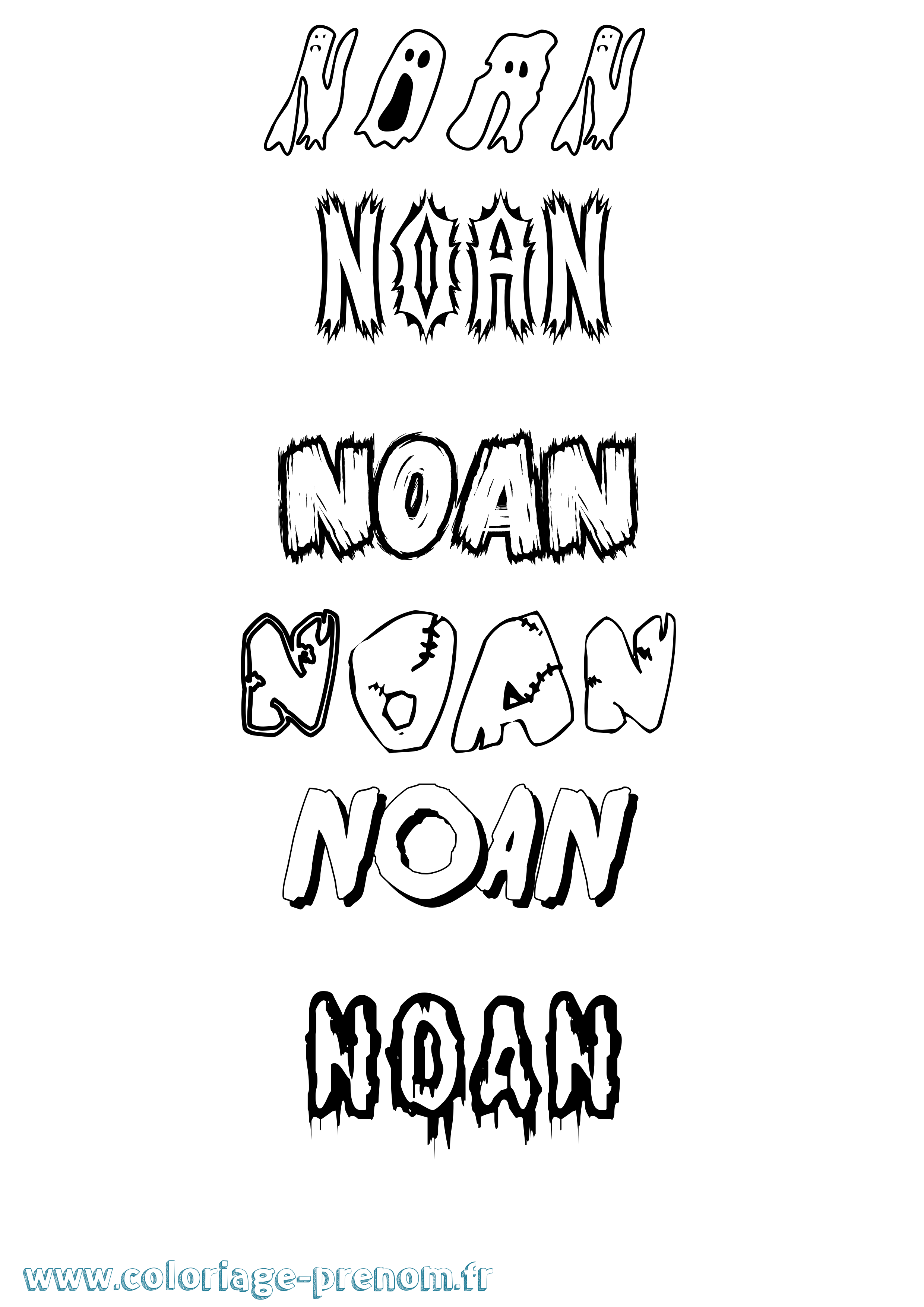 Coloriage prénom Noan