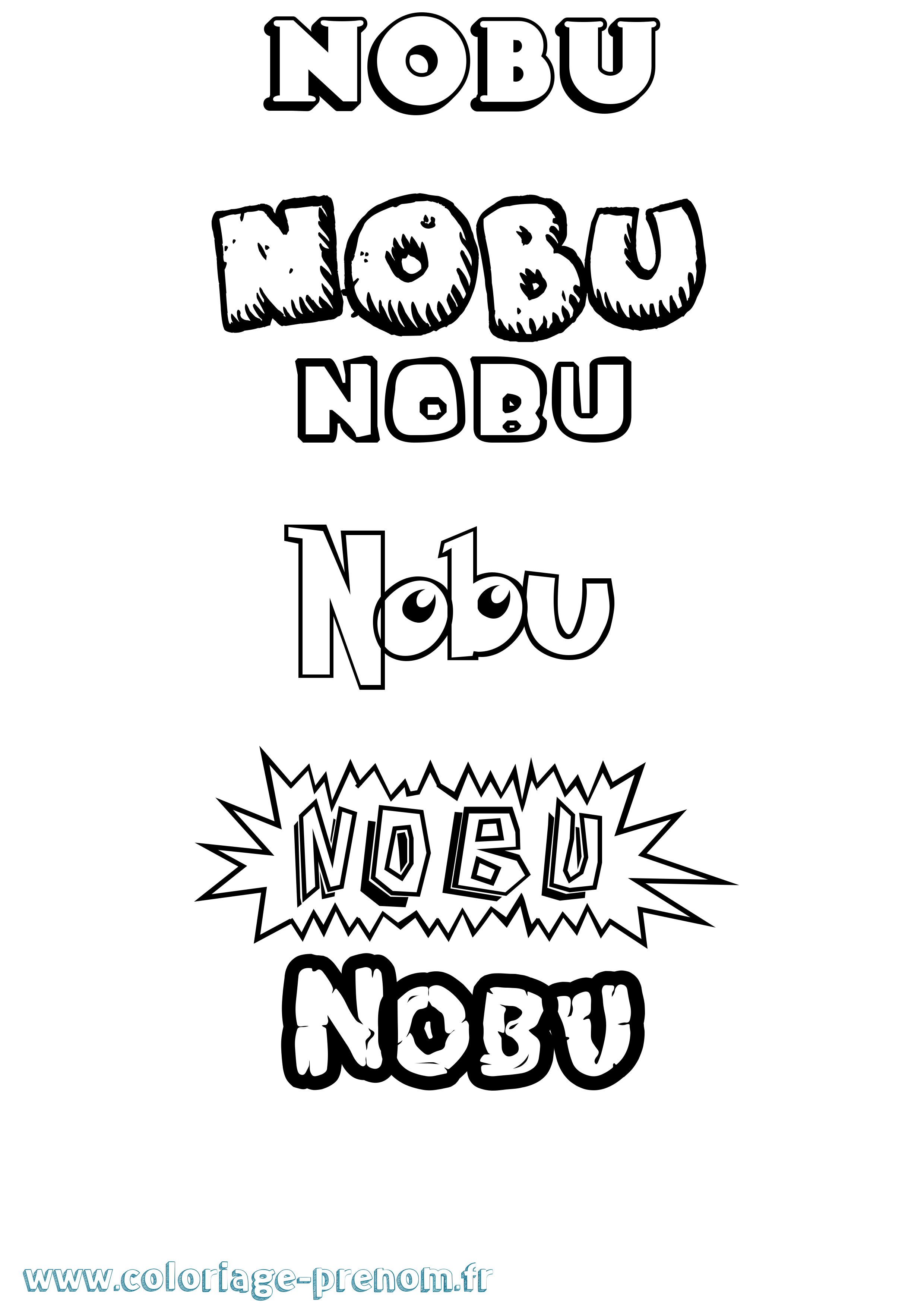 Coloriage prénom Nobu Dessin Animé