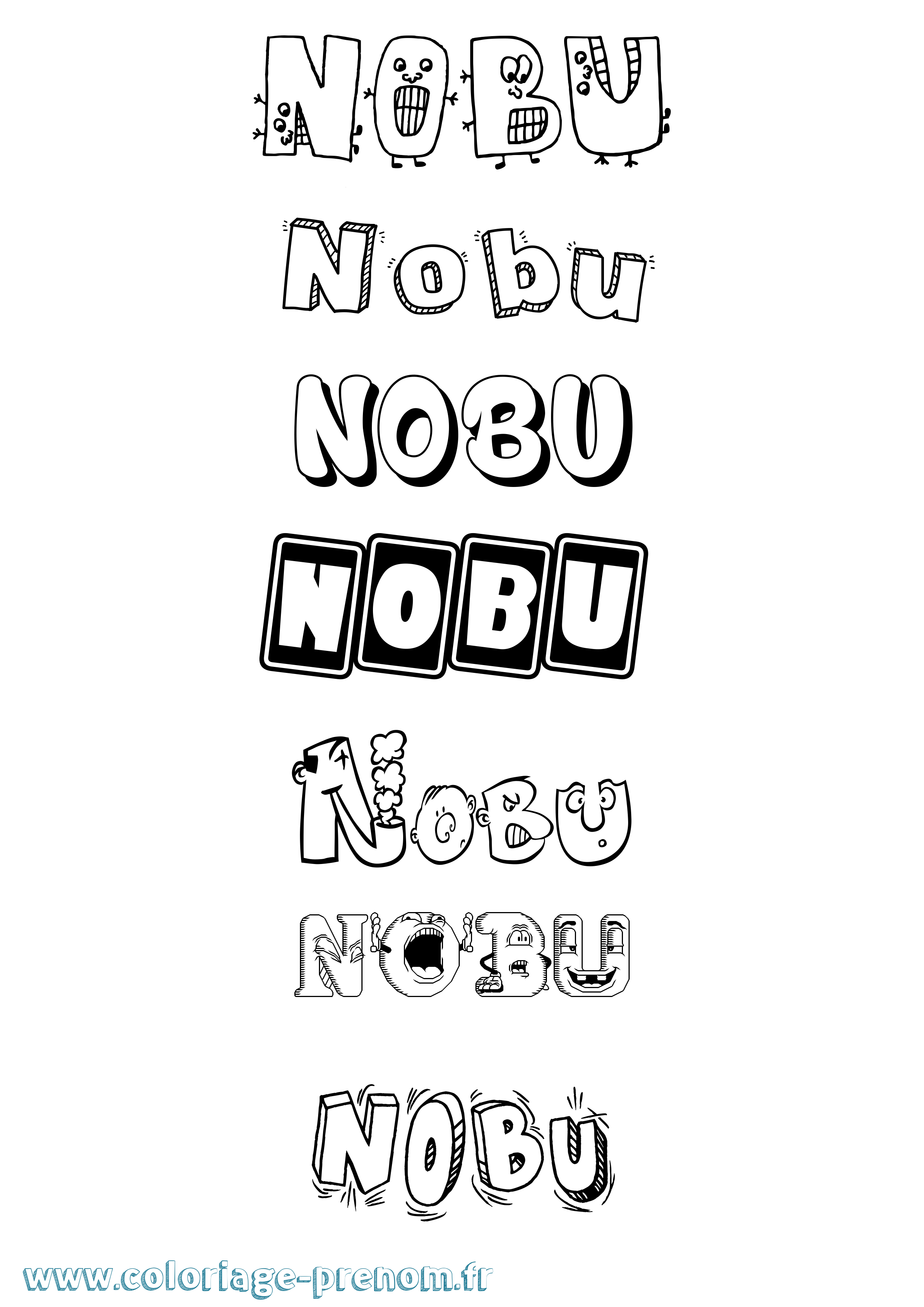 Coloriage prénom Nobu Fun