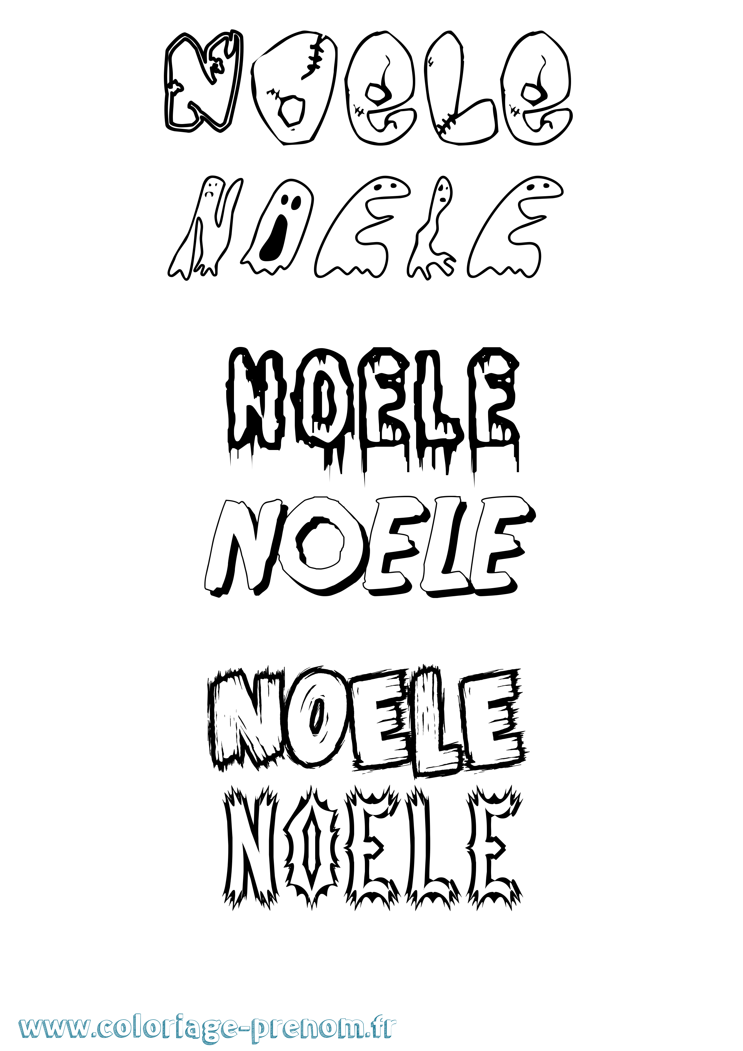 Coloriage prénom Noele Frisson