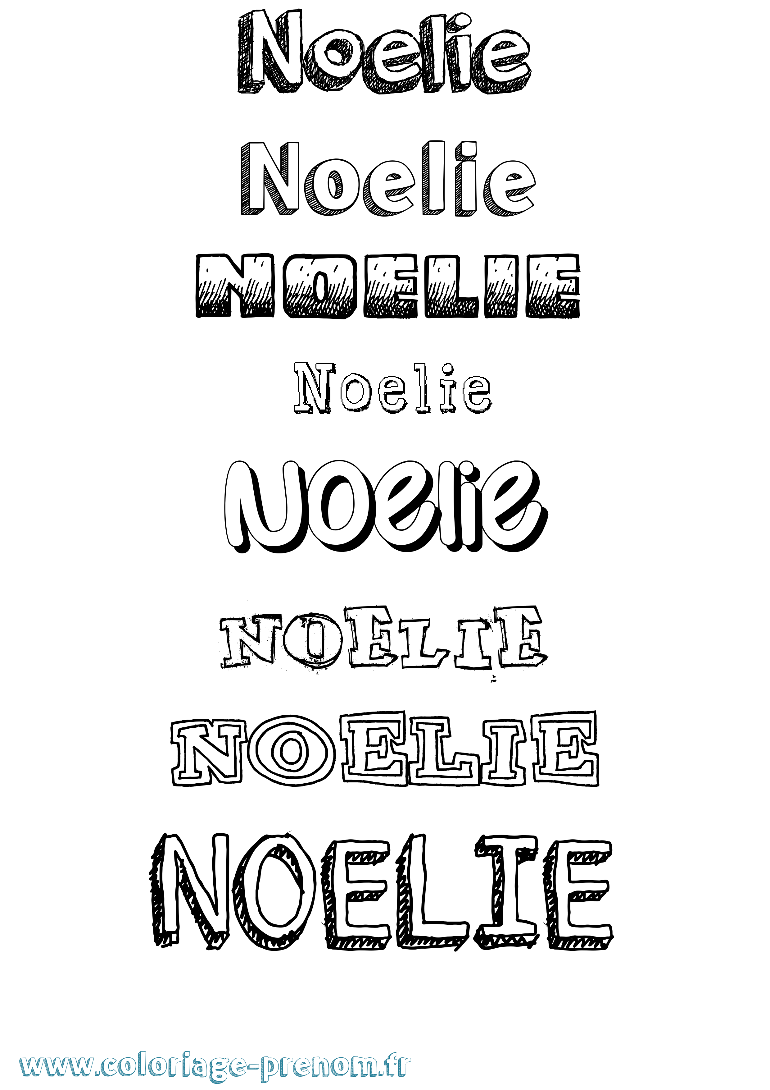 Coloriage prénom Noelie