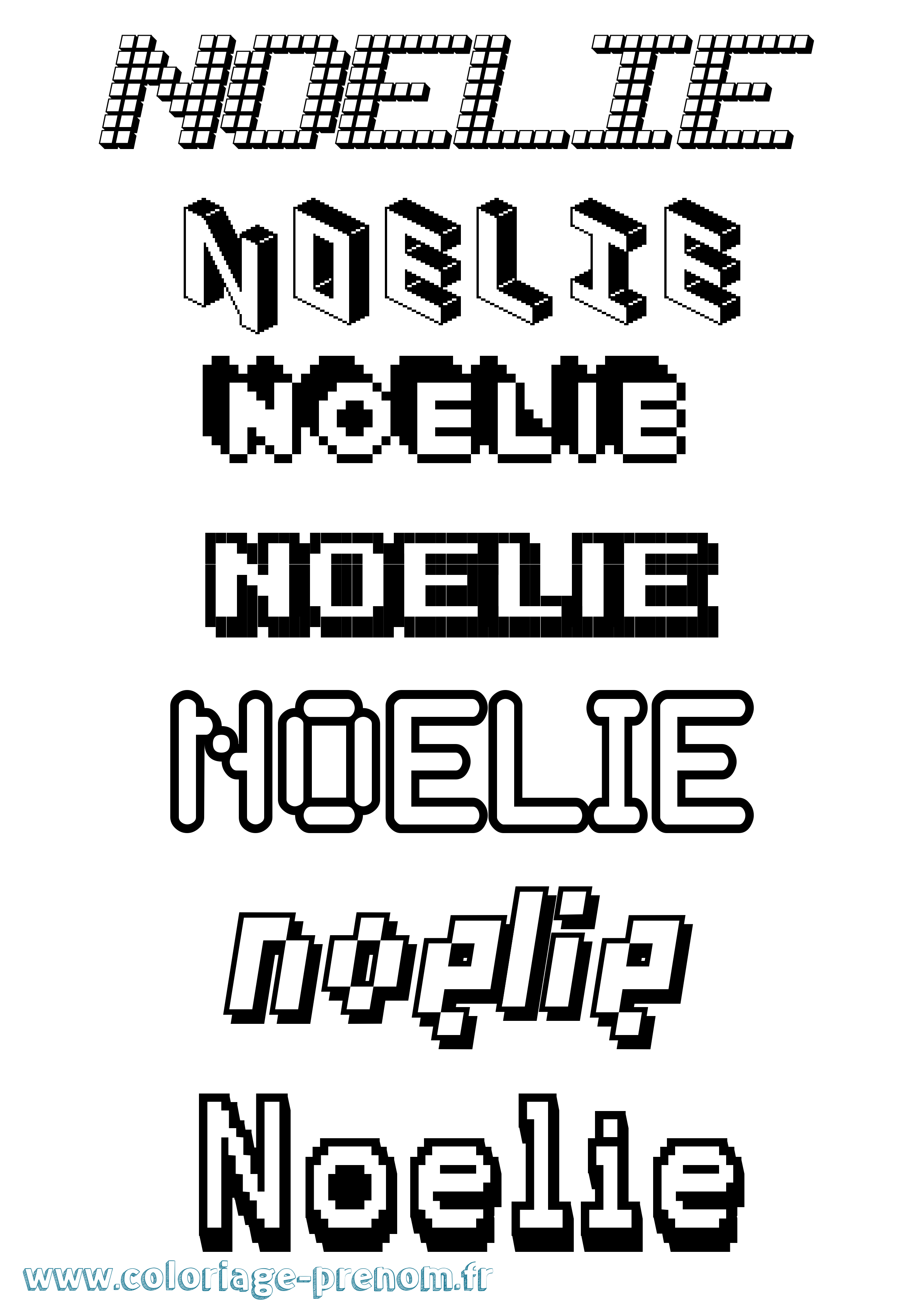 Coloriage prénom Noelie