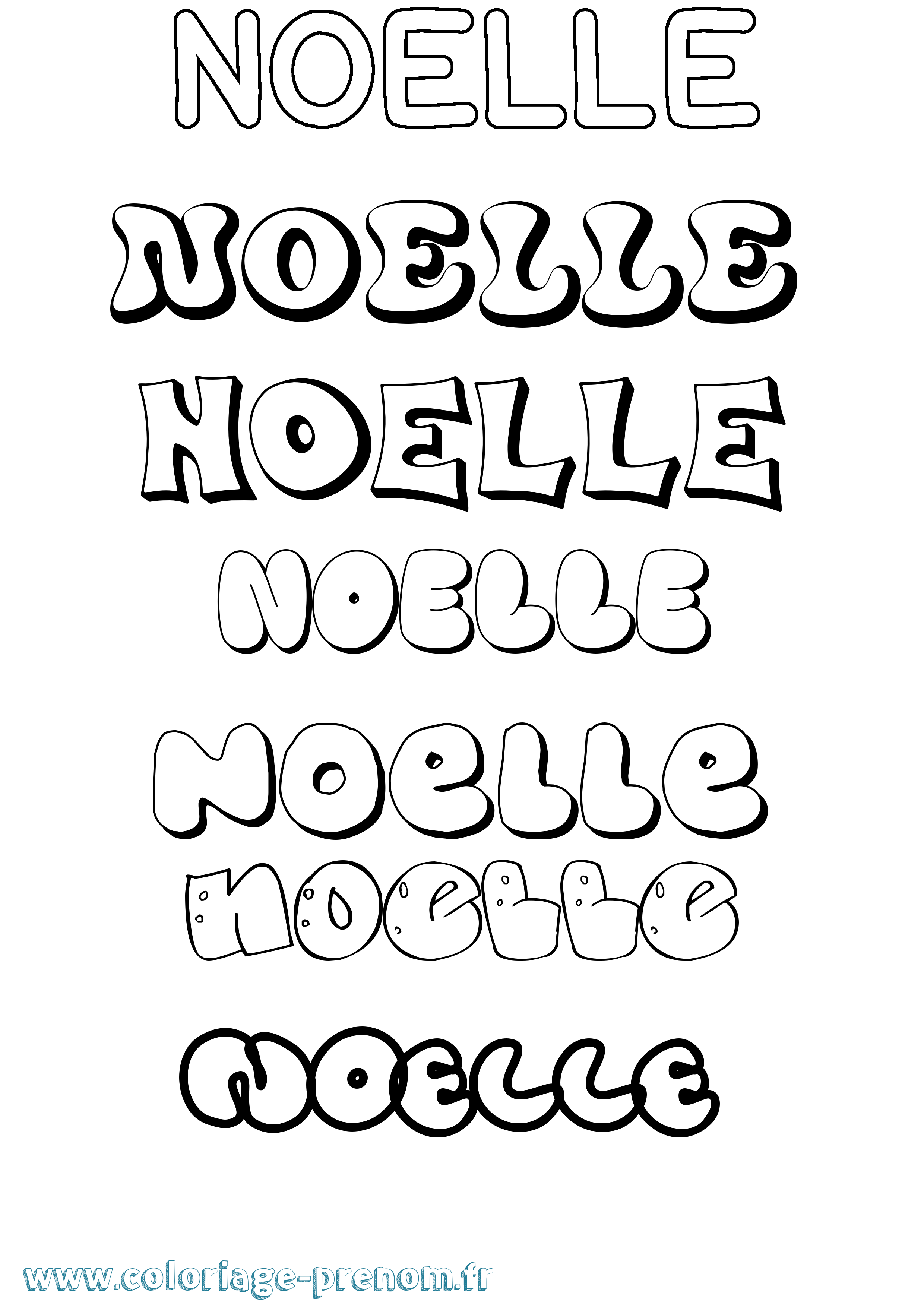 Coloriage Noelle Bubble Coloriage prénom Noelle Bubble