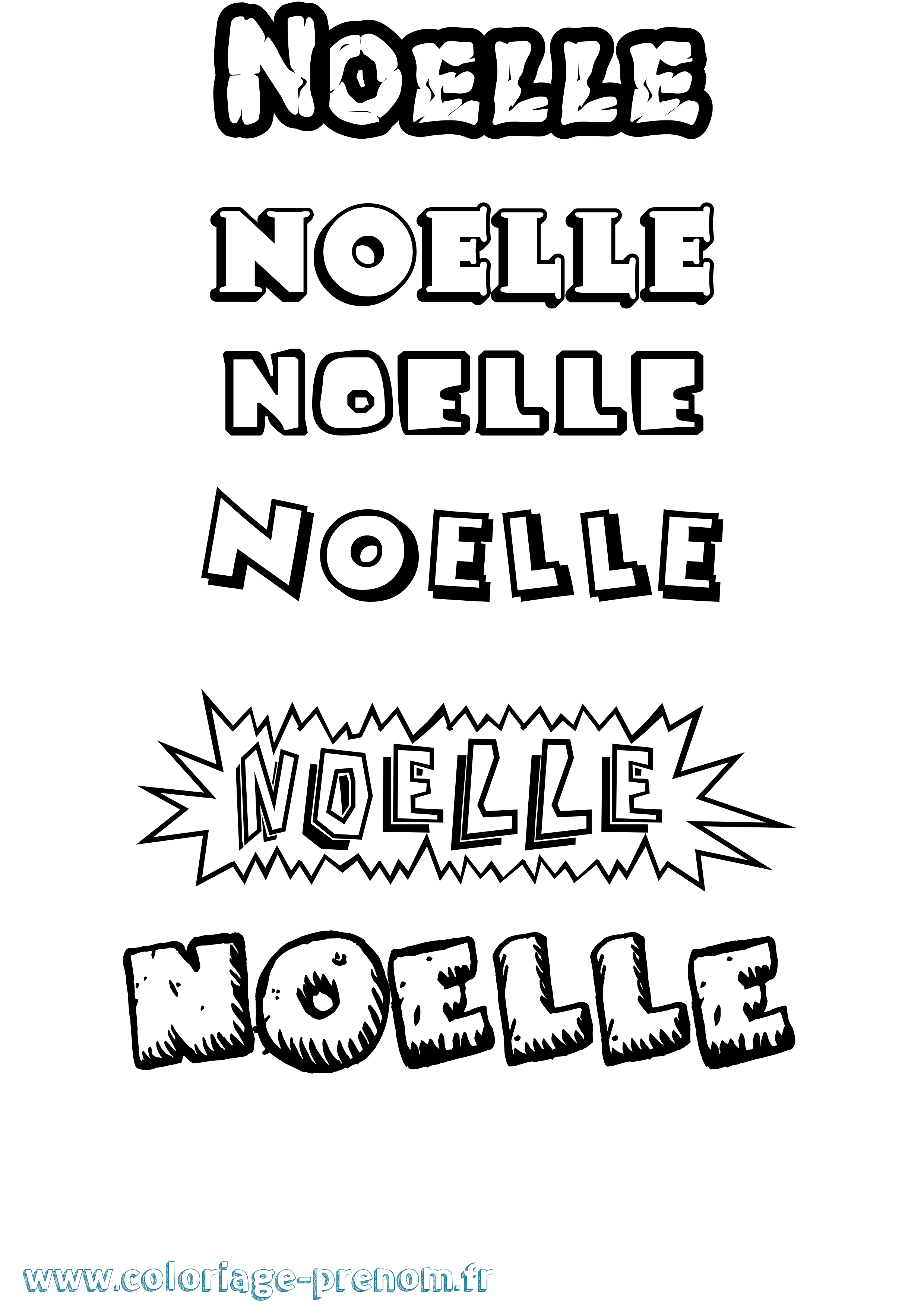 Coloriage prénom Noelle Dessin Animé